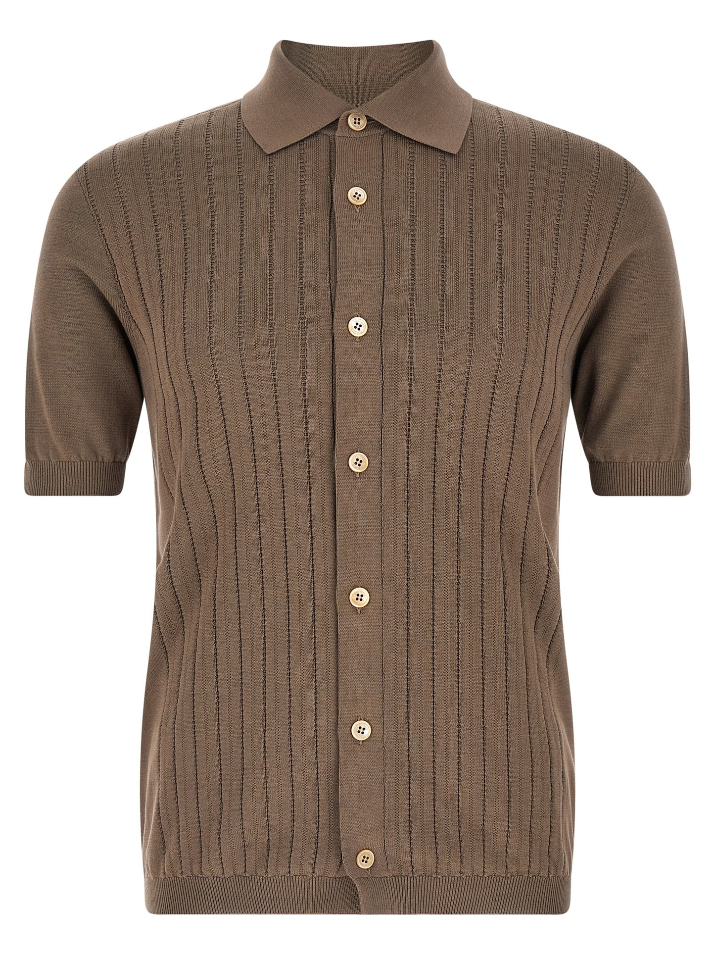 Brunello Cucinelli Men Operated Ribbed Shirt BRUNELLO CUCINELLI