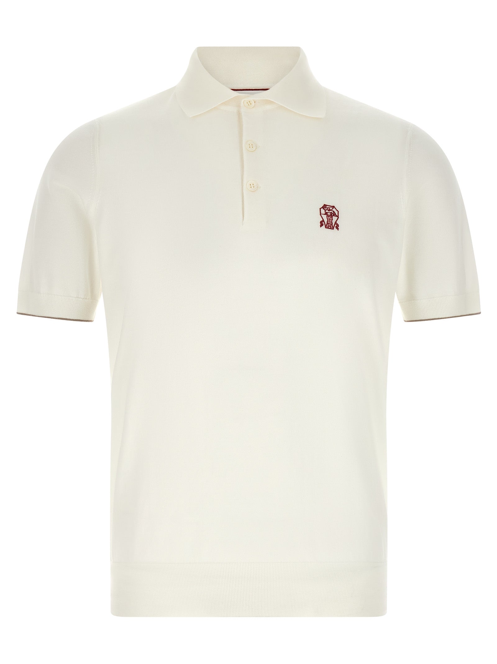 Brunello Cucinelli Men Logo Embroidery Polo Shirt BRUNELLO CUCINELLI