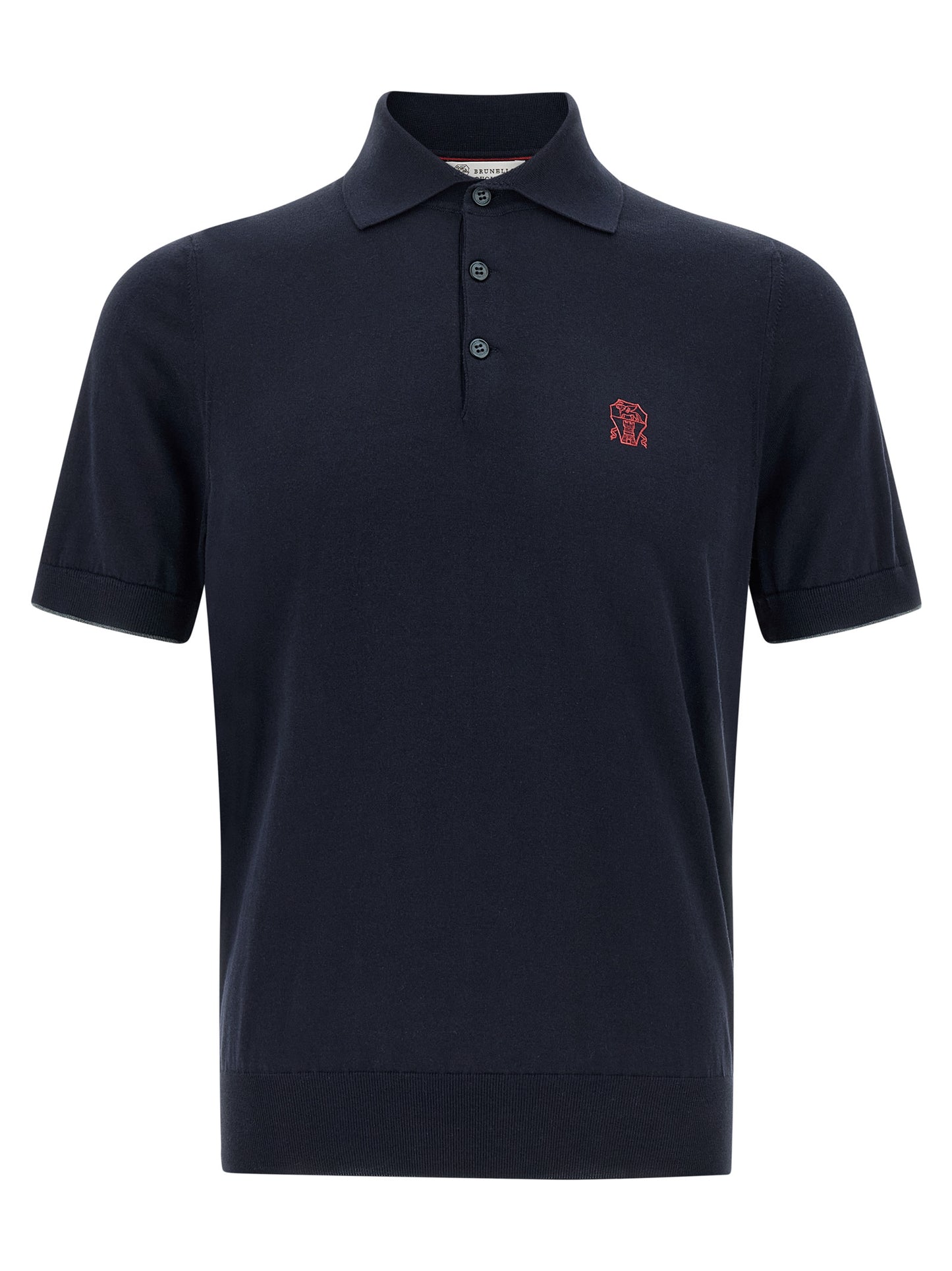 Brunello Cucinelli Men Logo Embroidery Polo Shirt BRUNELLO CUCINELLI