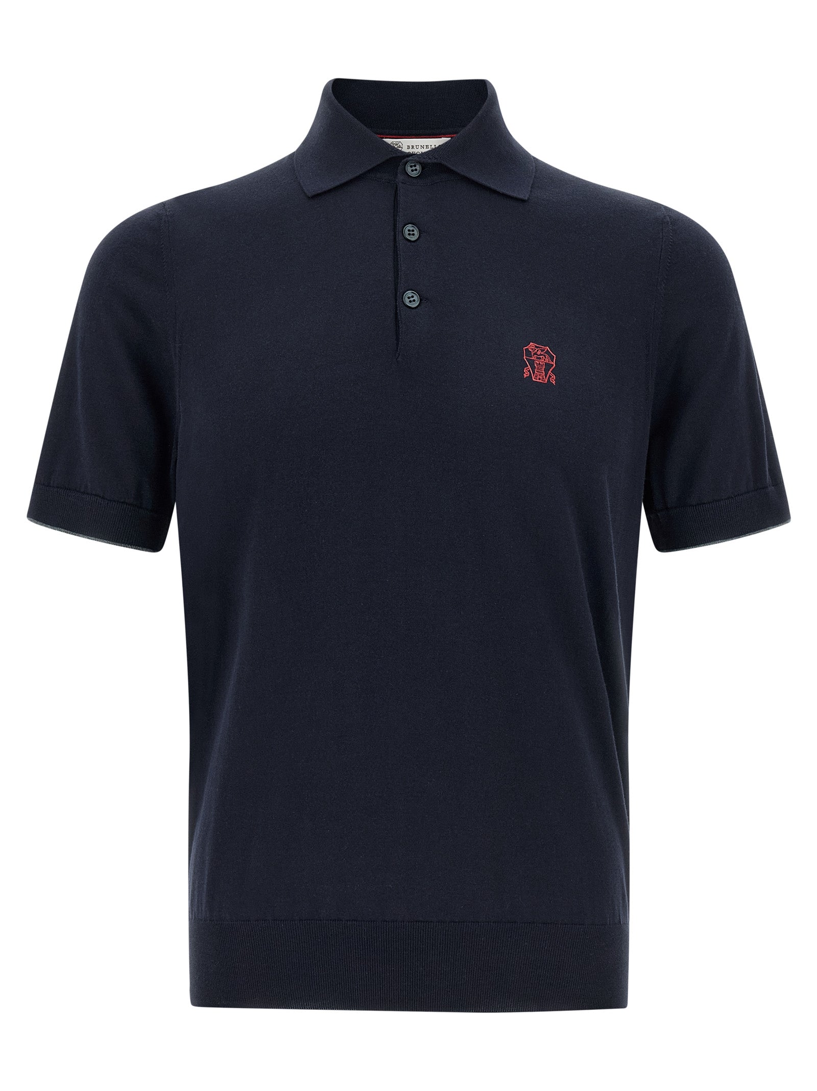 Brunello Cucinelli Men Logo Embroidery Polo Shirt BRUNELLO CUCINELLI