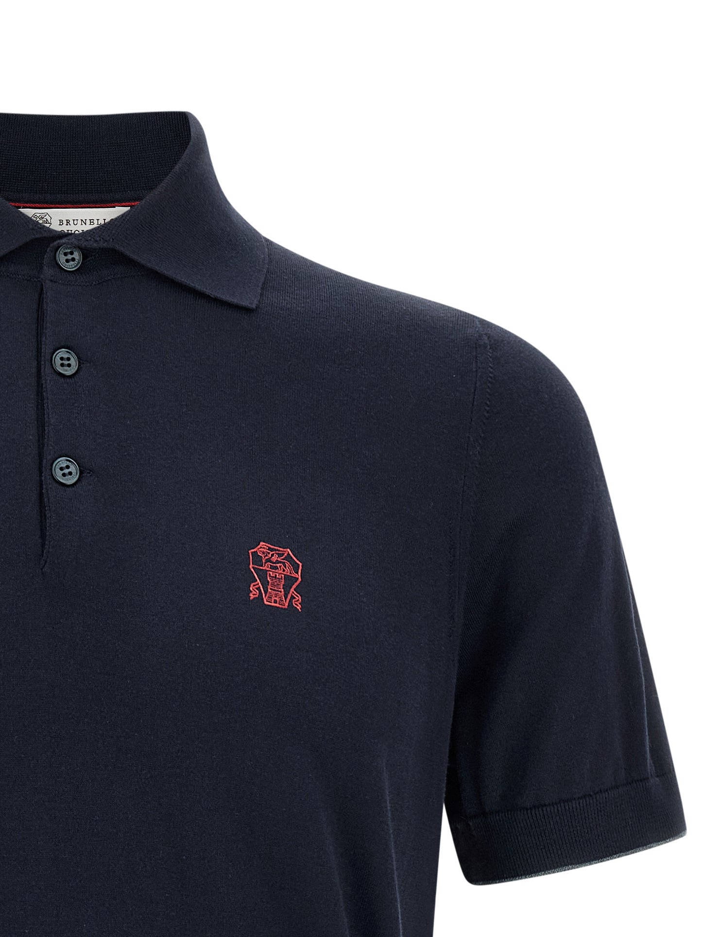 Brunello Cucinelli Men Logo Embroidery Polo Shirt BRUNELLO CUCINELLI
