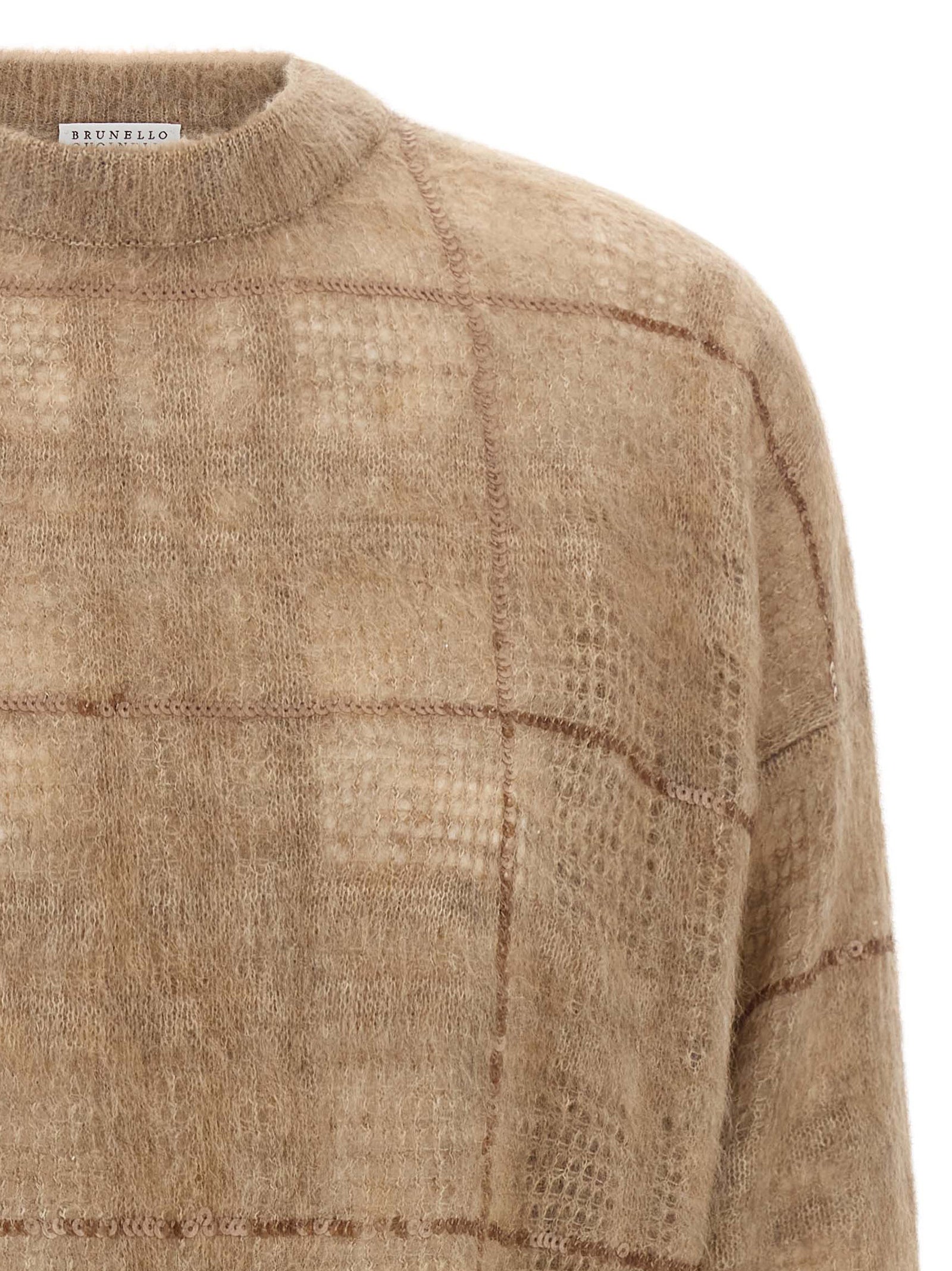 Brunello Cucinelli Women Sequin Check Sweater BRUNELLO CUCINELLI