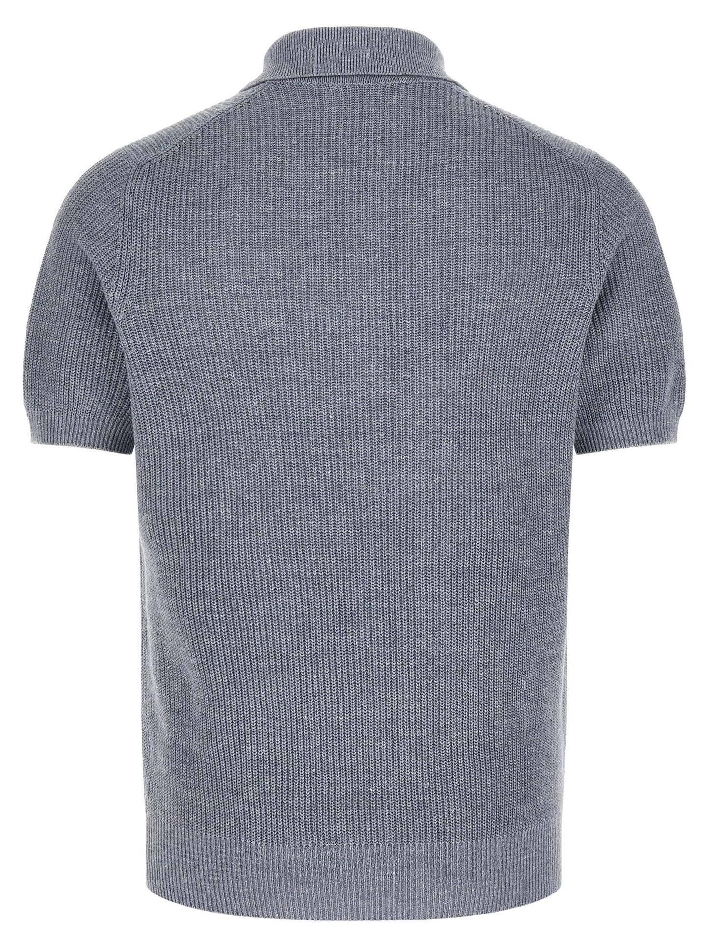 Brunello Cucinelli Men English Half-Ribbed Polo Shirt BRUNELLO CUCINELLI