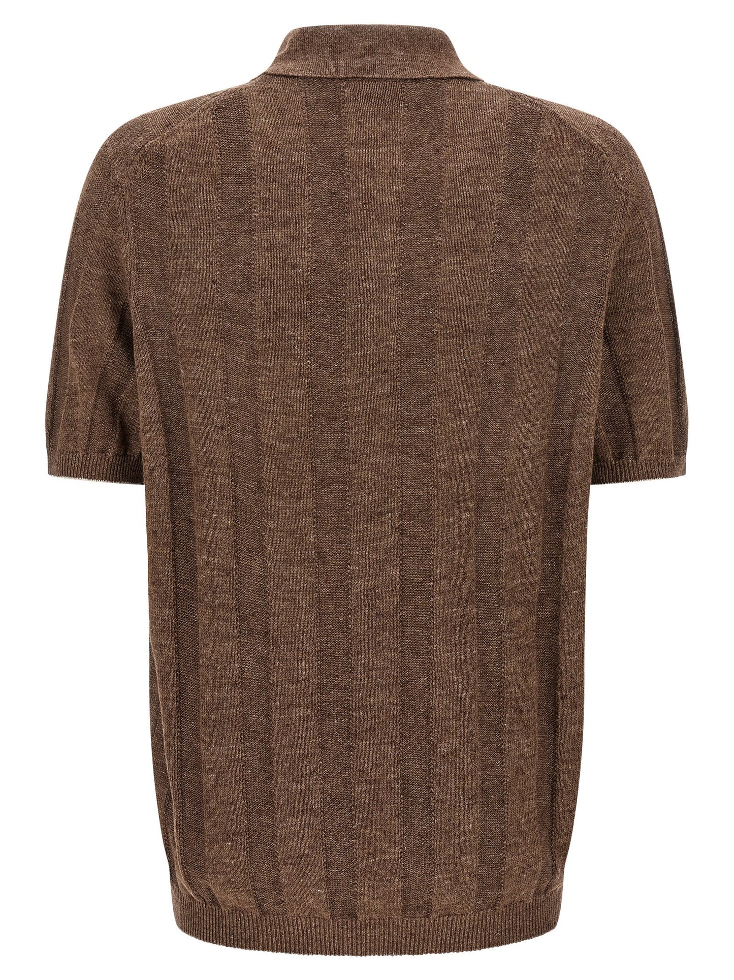 Brunello Cucinelli Men Wide Ribbed Polo Shirt BRUNELLO CUCINELLI