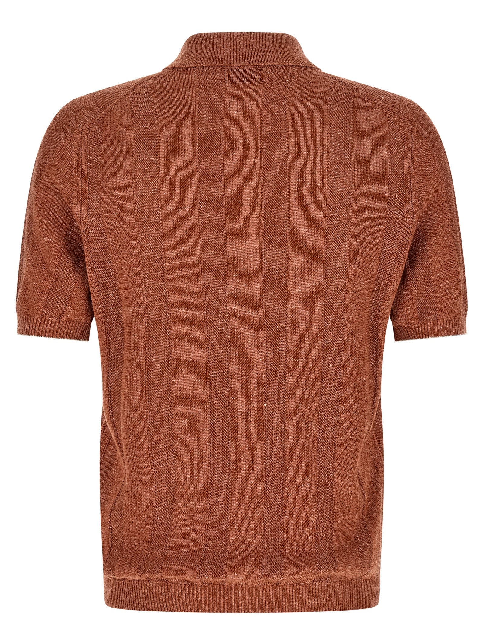 Brunello Cucinelli Men Wide Ribbed Polo Shirt BRUNELLO CUCINELLI
