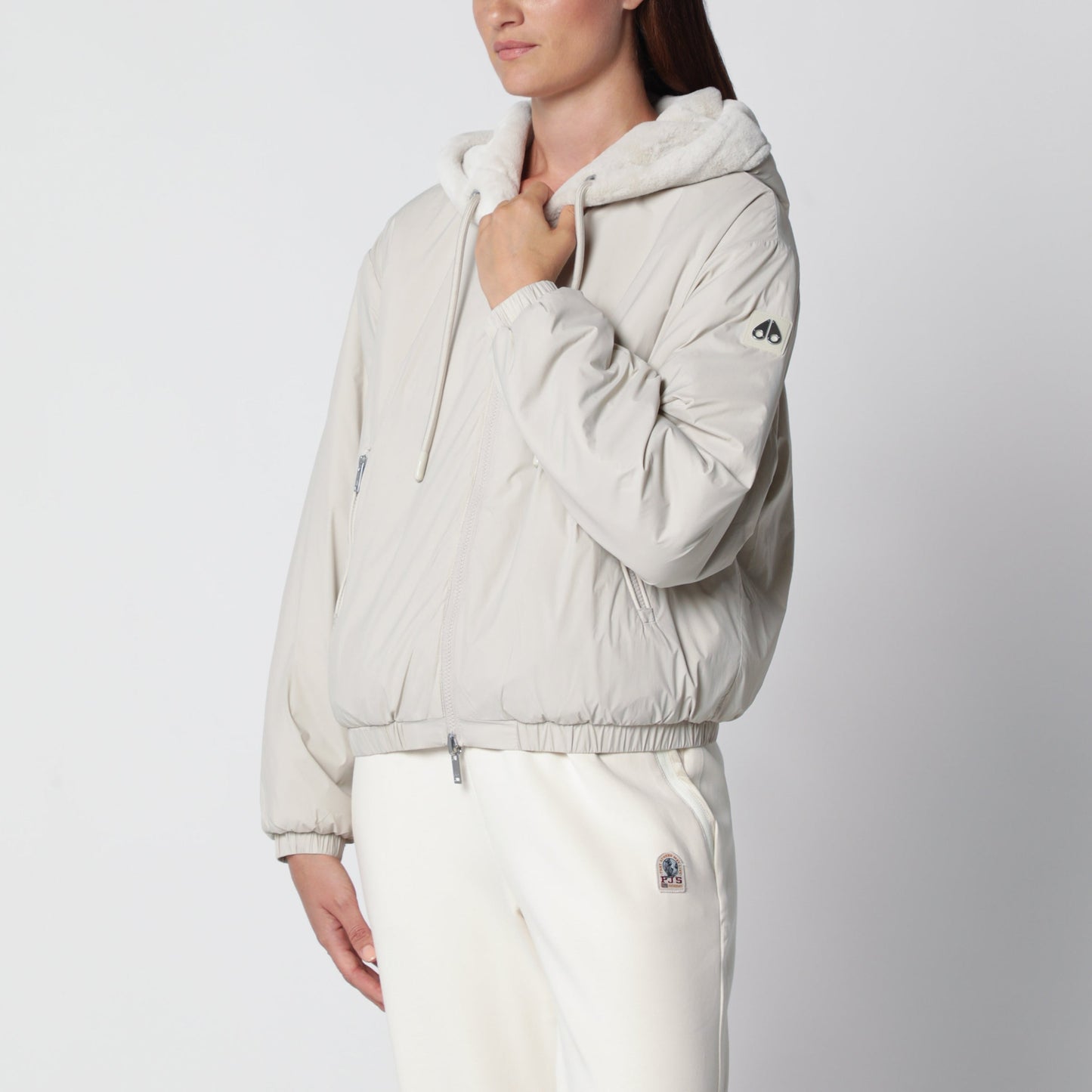 Moose Knuckles Eaton Bunny Reversible Jacket In Alabaster Women MOOSE KNUCKLES