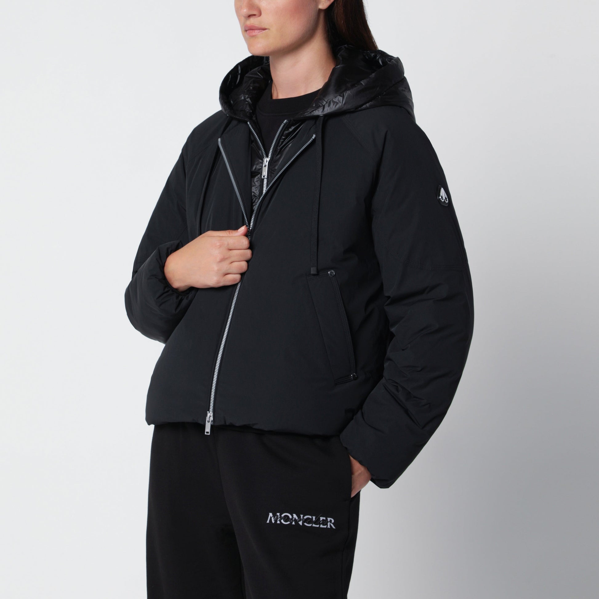 Moose Knuckles Hooded Puffer Jacket Black Women MOOSE KNUCKLES