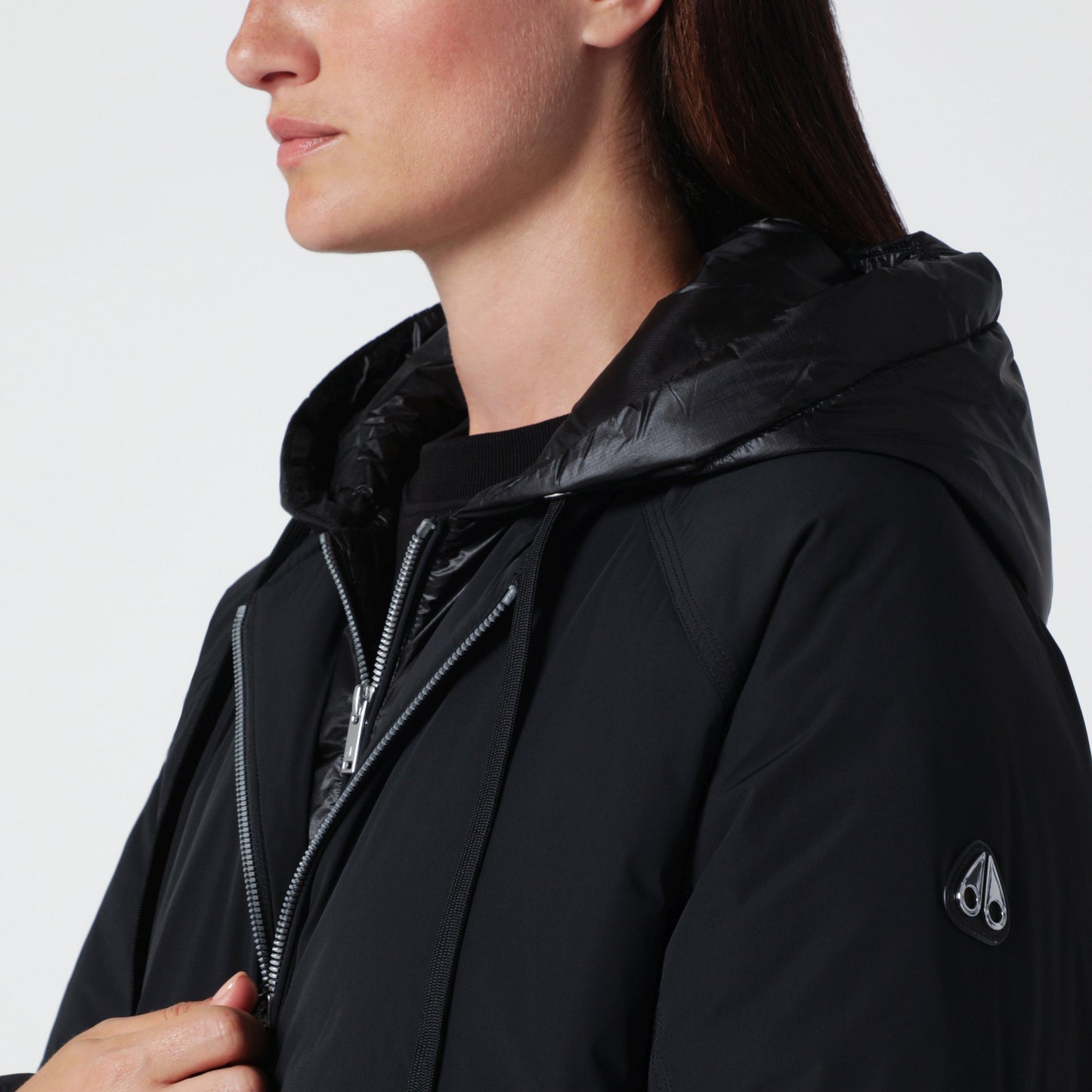 Moose Knuckles Hooded Puffer Jacket Black Women MOOSE KNUCKLES