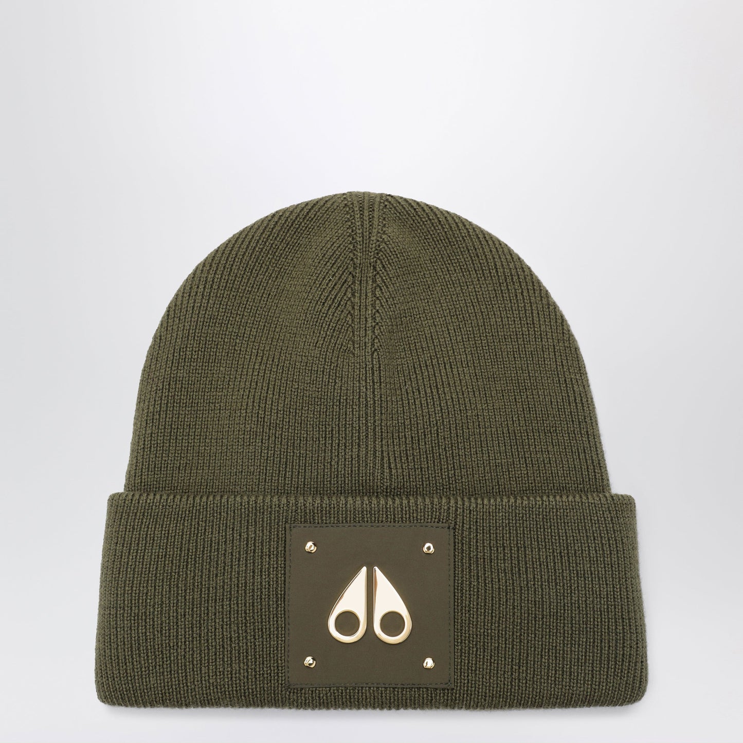 Moose Knuckles Gold Series Icon Green Wool Beanie Men MOOSE KNUCKLES