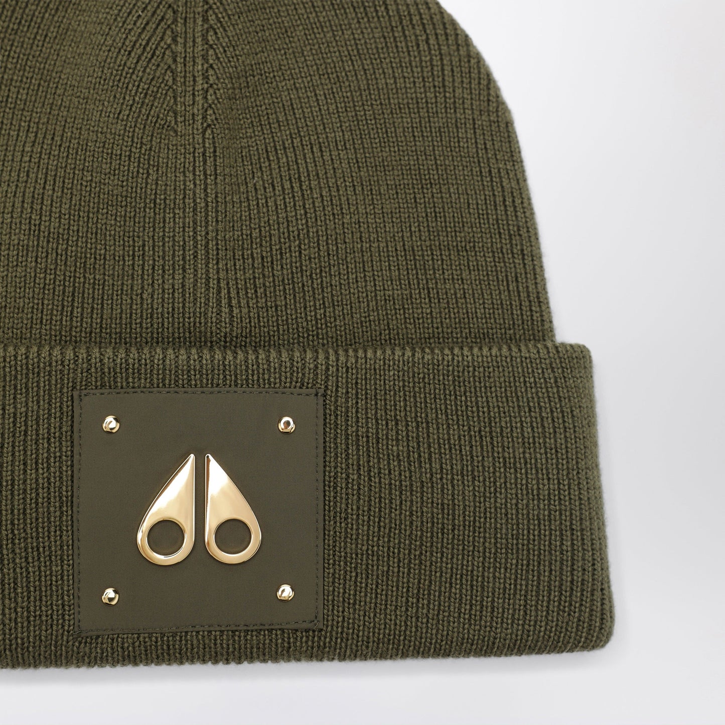 Moose Knuckles Gold Series Icon Green Wool Beanie Men MOOSE KNUCKLES