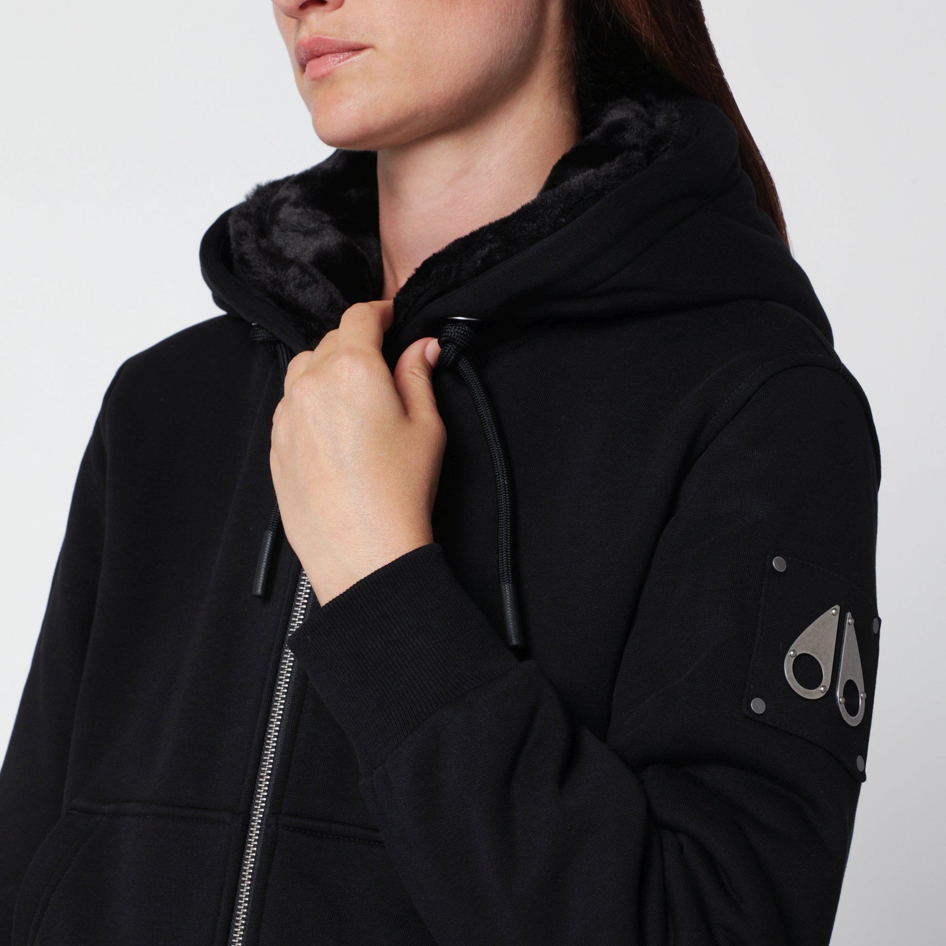 Moose Knuckles Classic Bunny Black Cotton Sweatshirt Women MOOSE KNUCKLES