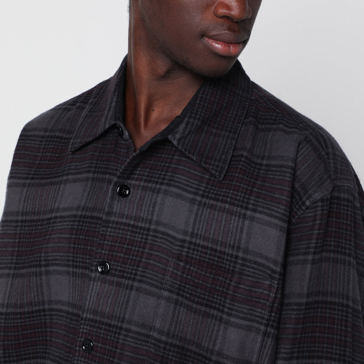 Our Legacy Above Checked Cotton Flannel Shirt Men OUR LEGACY