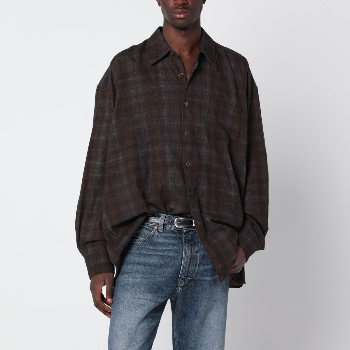 Our Legacy Borrowed Checked Cotton Shirt Men OUR LEGACY