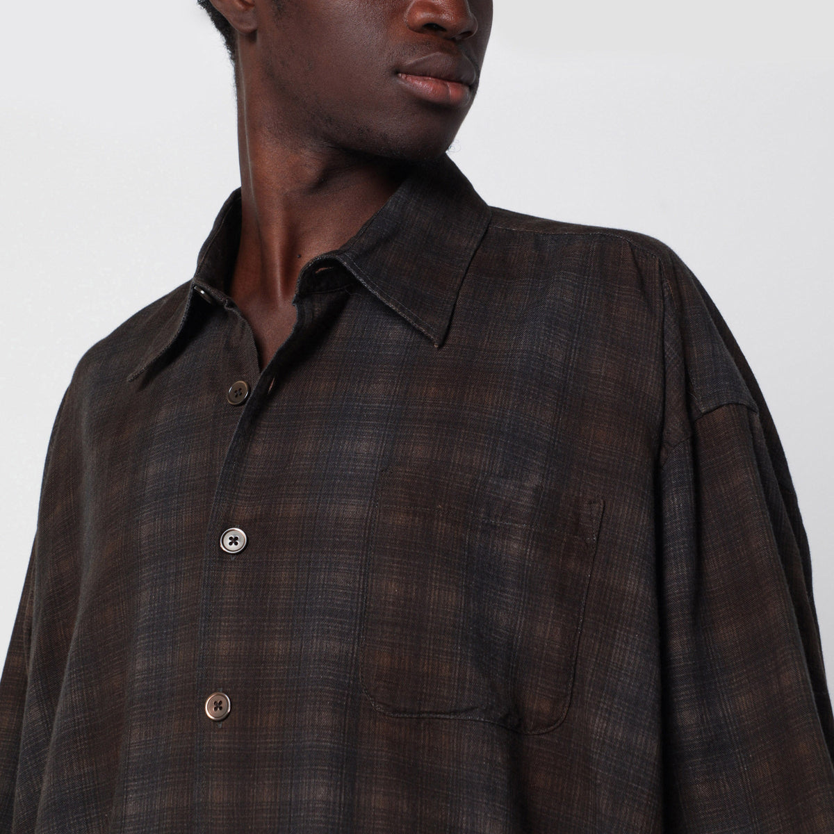 Our Legacy Borrowed Checked Cotton Shirt Men OUR LEGACY