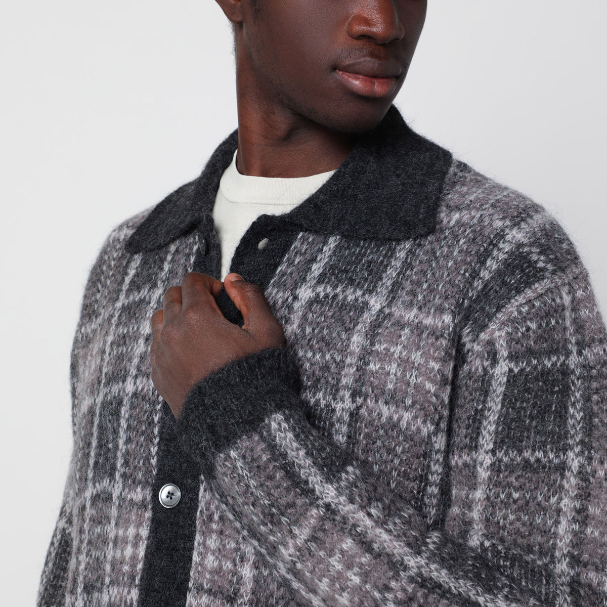 Our Legacy Checked Evening Polo Sweater In Alpaca Blend Men OUR LEGACY