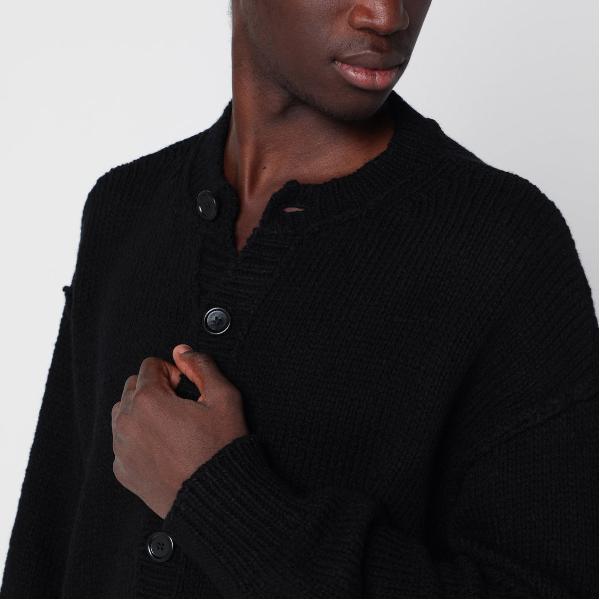 Our Legacy Black Pitch Wool Cardigan Men OUR LEGACY