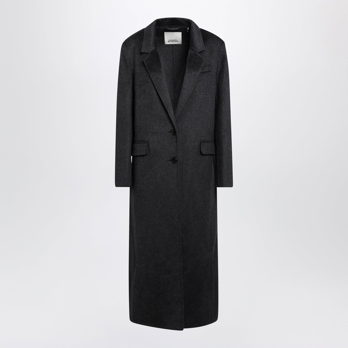 Isabel Marant Clesa Anthracite Wool And Cashmere Coat Women ISABEL MARANT