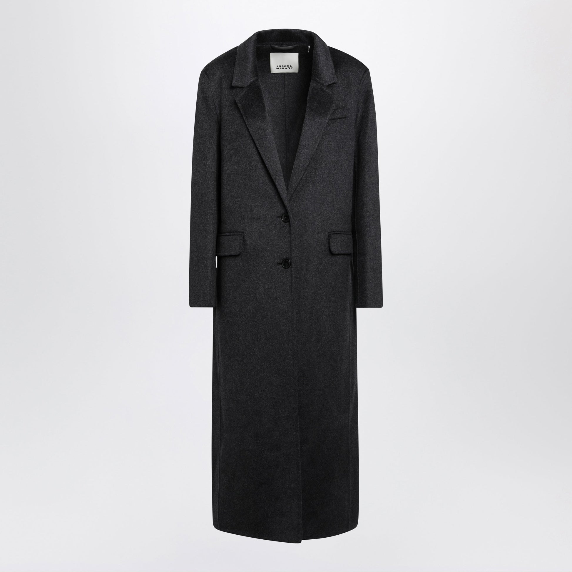 Isabel Marant Clesa Anthracite Wool And Cashmere Coat Women ISABEL MARANT