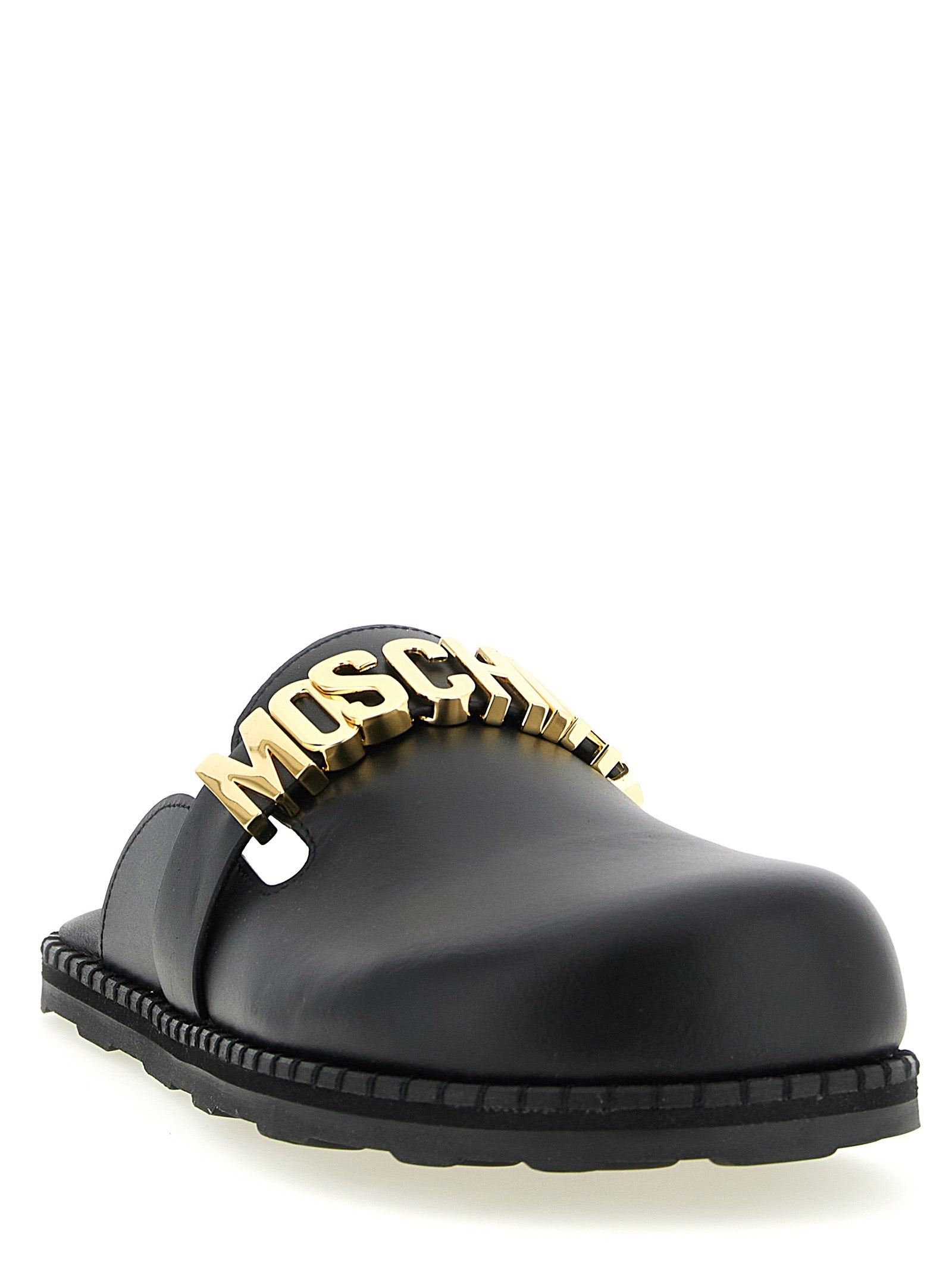 Moschino Women Leather Sabots MOSCHINO