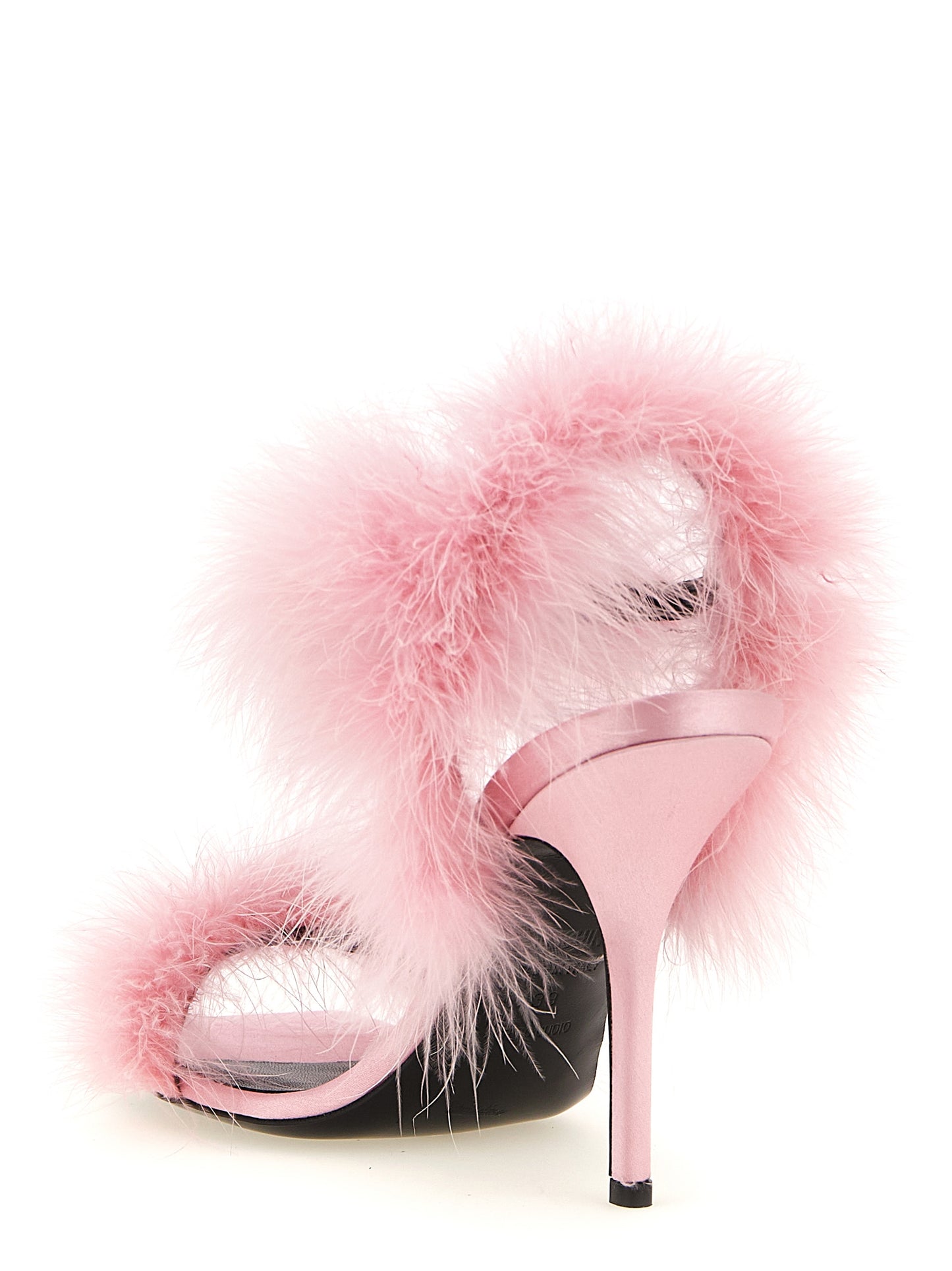 Moschino Women Satin Sandals And Feathers MOSCHINO