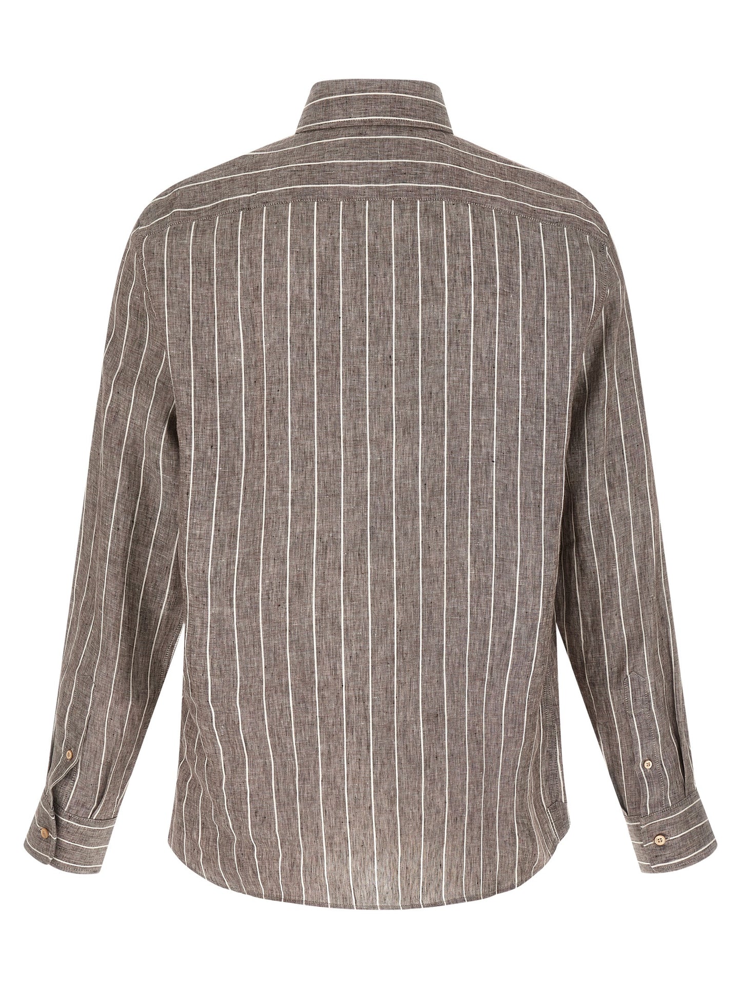 Brunello Cucinelli Men Pinstriped Canvas Shirt BRUNELLO CUCINELLI
