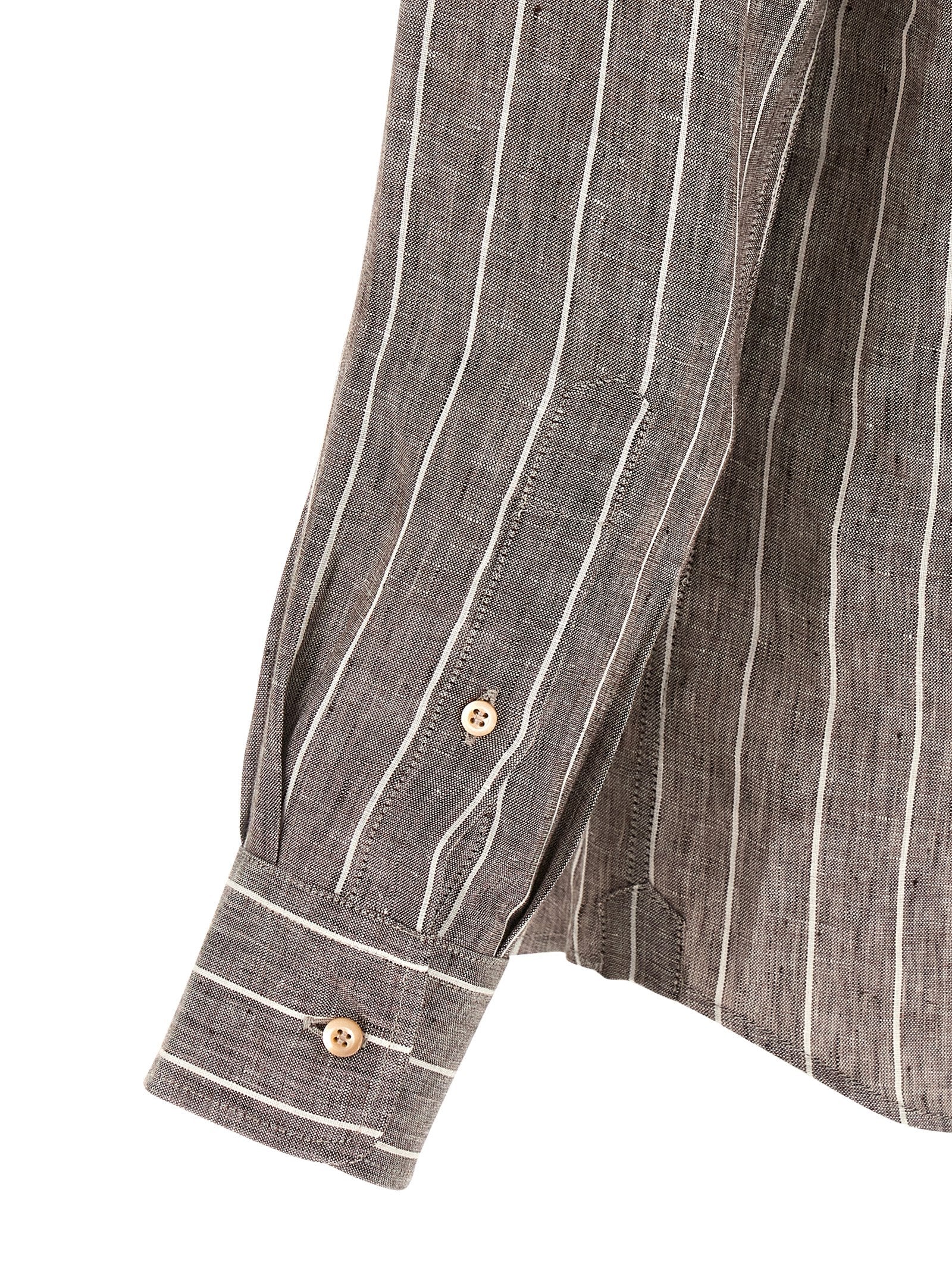 Brunello Cucinelli Men Pinstriped Canvas Shirt BRUNELLO CUCINELLI