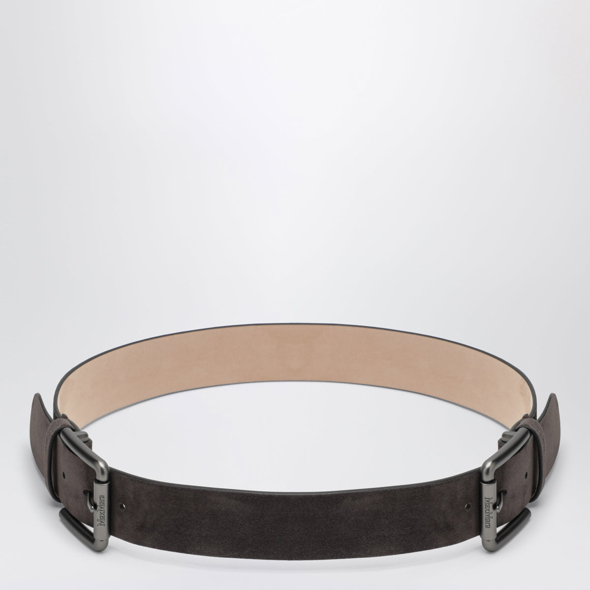 Max Mara Brown Studded Belt In Suede Women MAX MARA