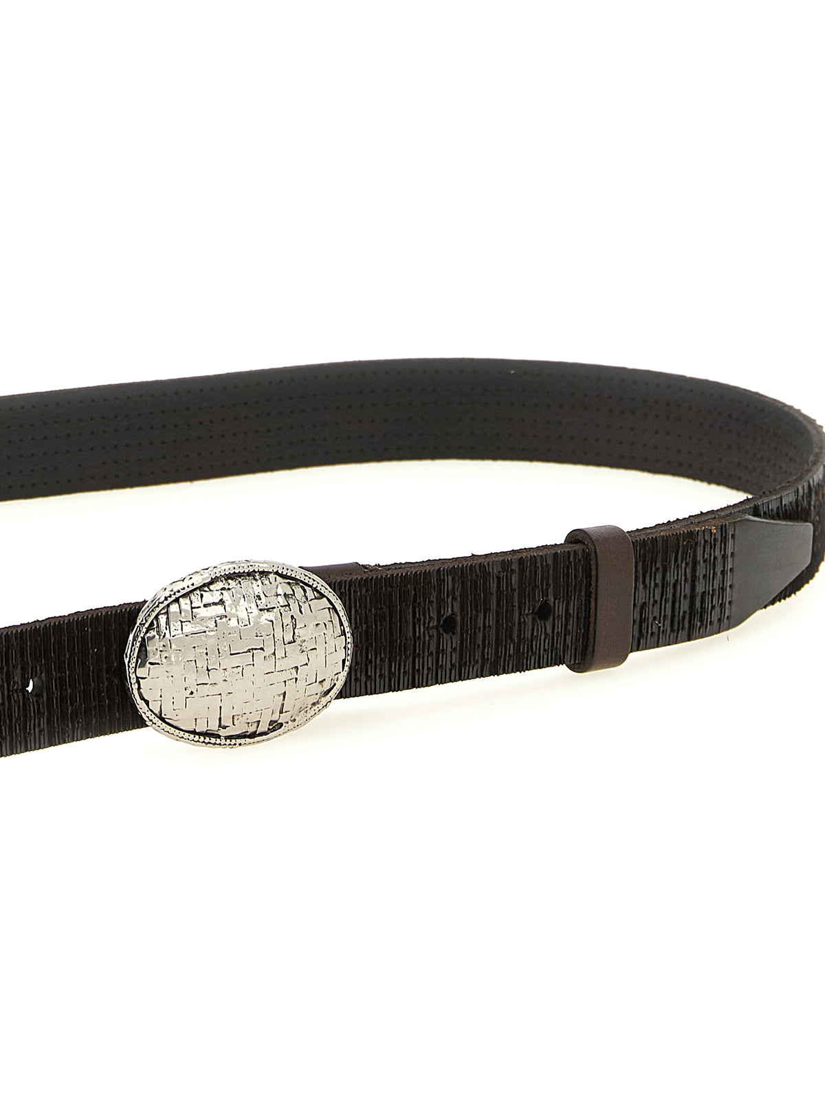 Brunello Cucinelli Men 'Texture' Leather Belt BRUNELLO CUCINELLI