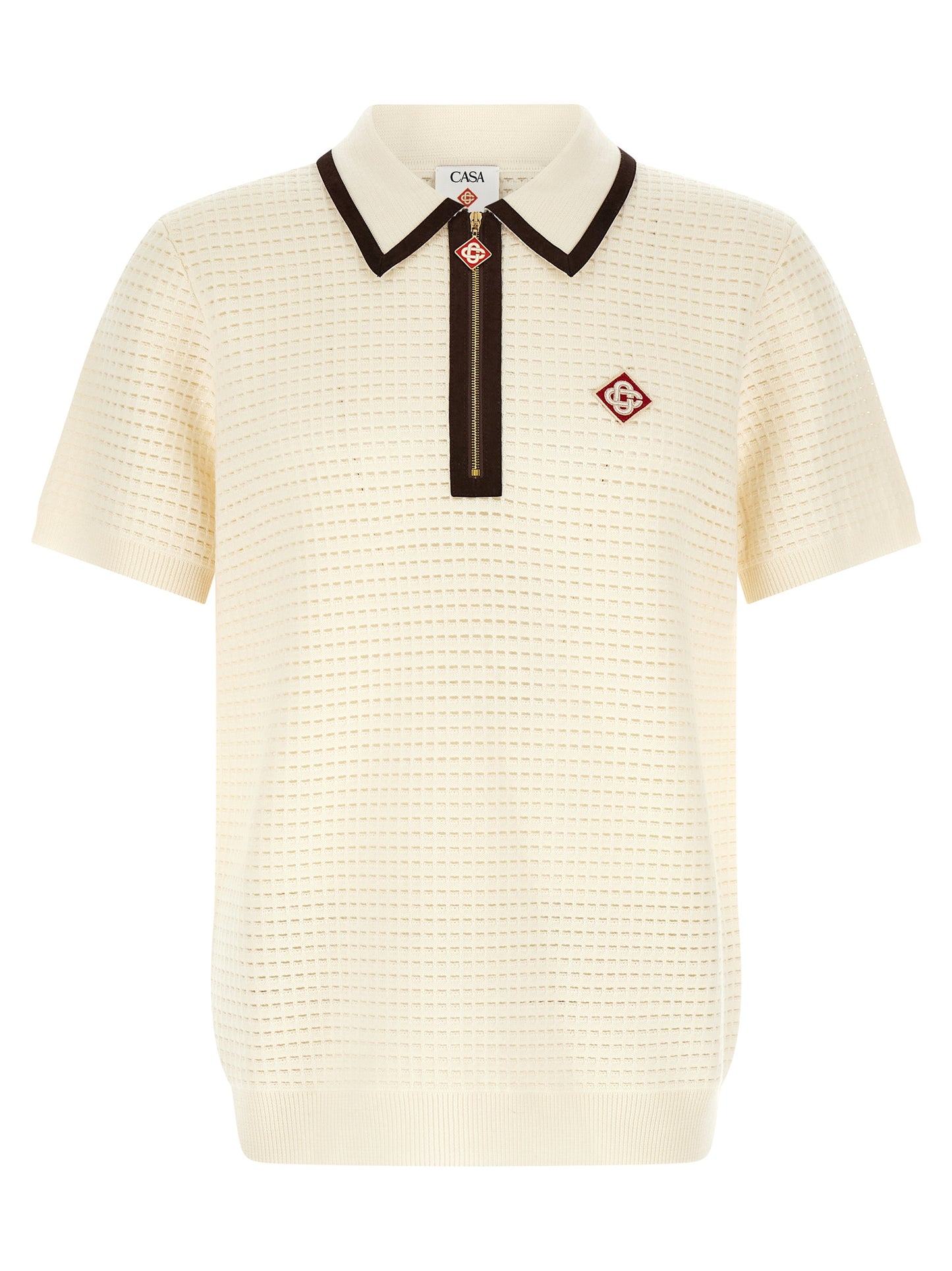 Casablanca Men 'Waffle Stitch' Knit Polo Shirt CASABLANCA