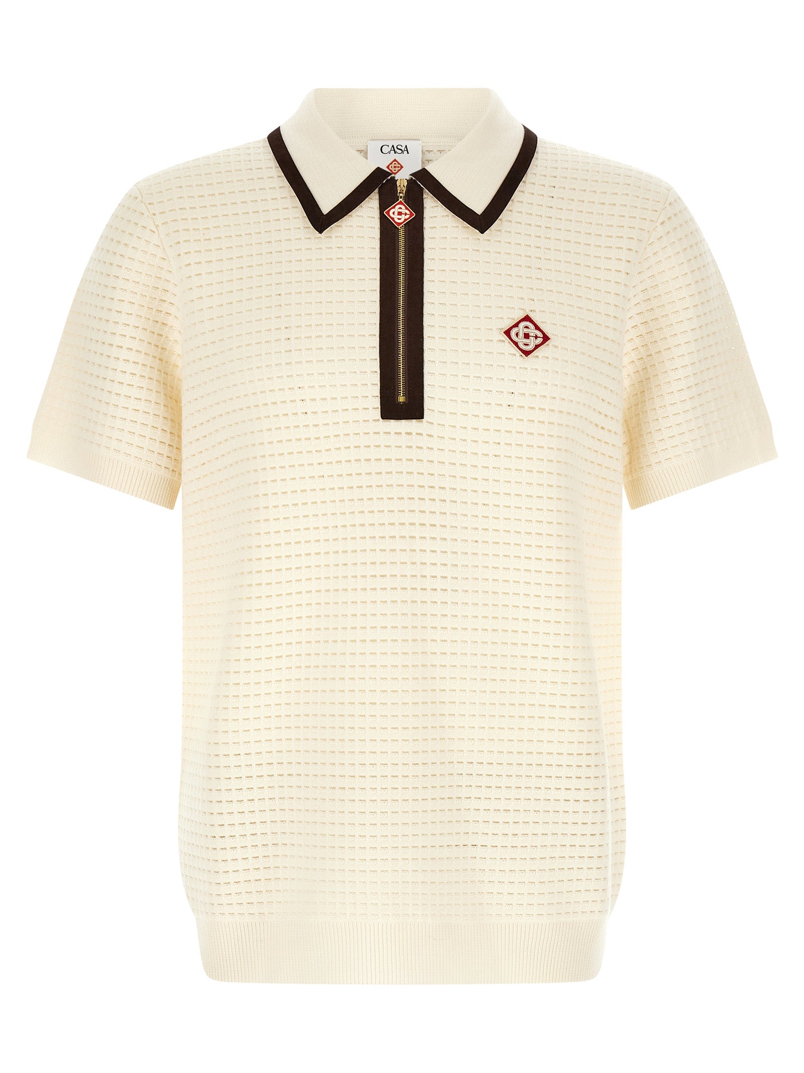 Casablanca Men 'Waffle Stitch' Knit Polo Shirt CASABLANCA