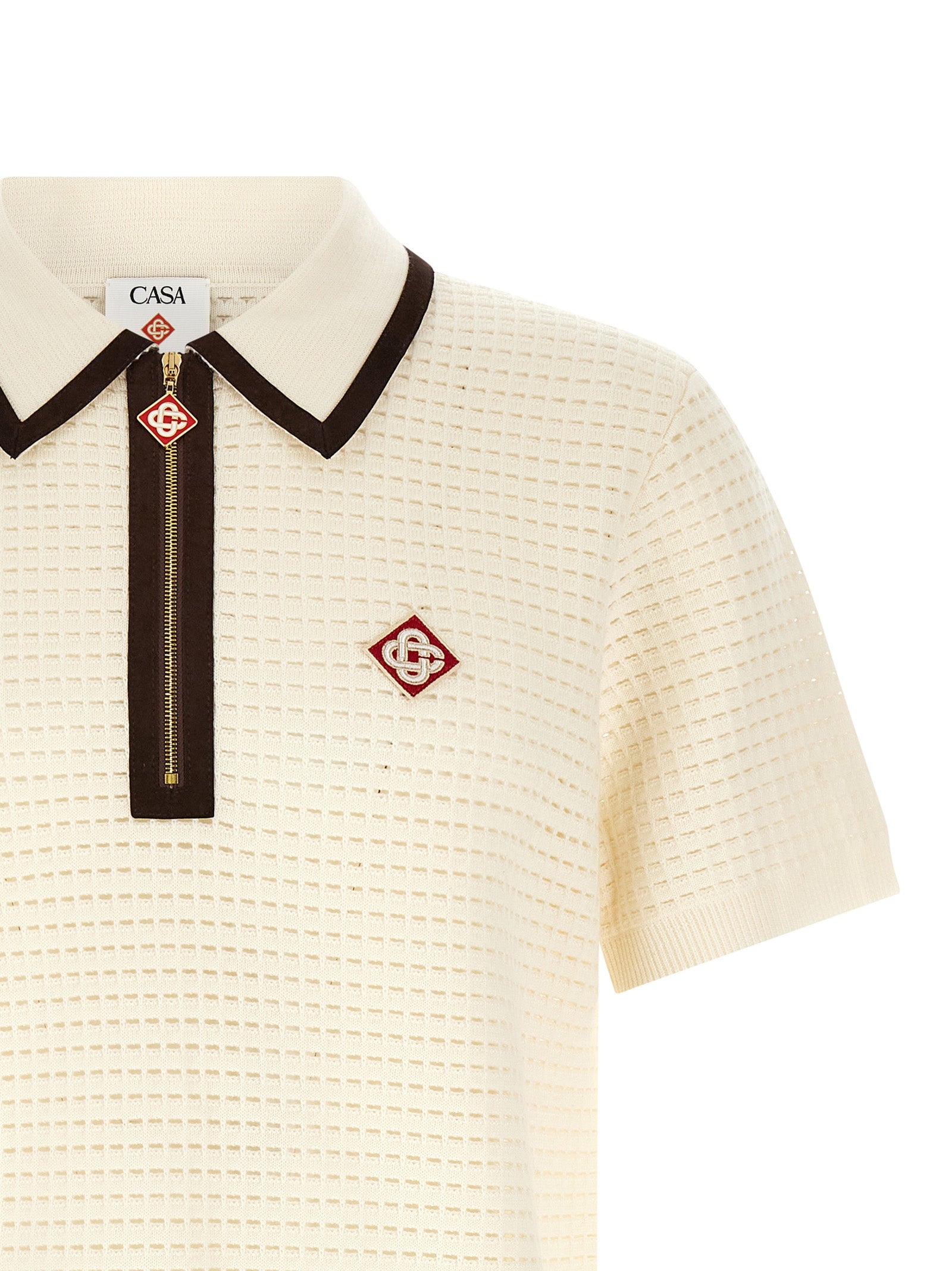Casablanca Men 'Waffle Stitch' Knit Polo Shirt CASABLANCA