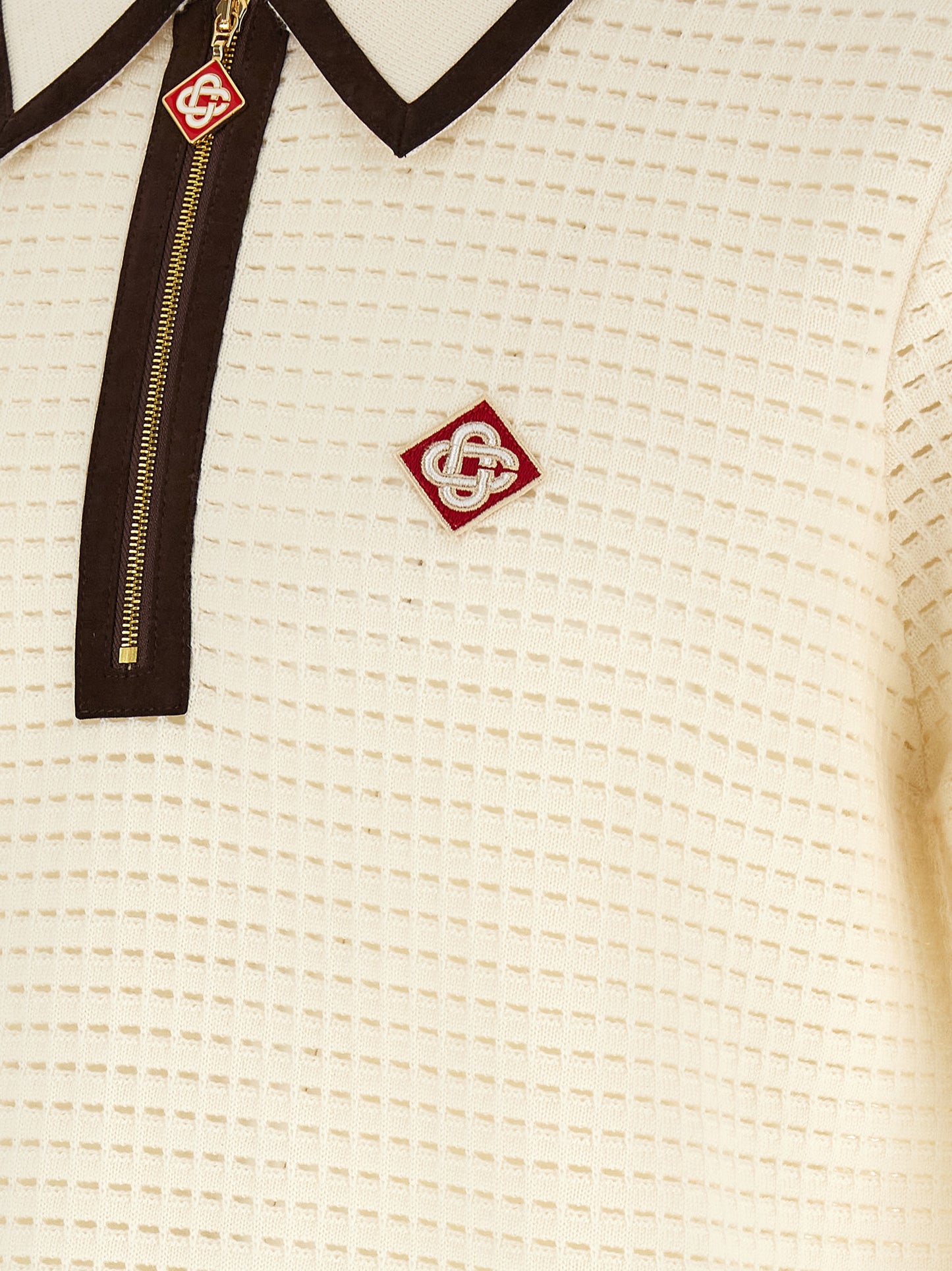 Casablanca Men 'Waffle Stitch' Knit Polo Shirt CASABLANCA