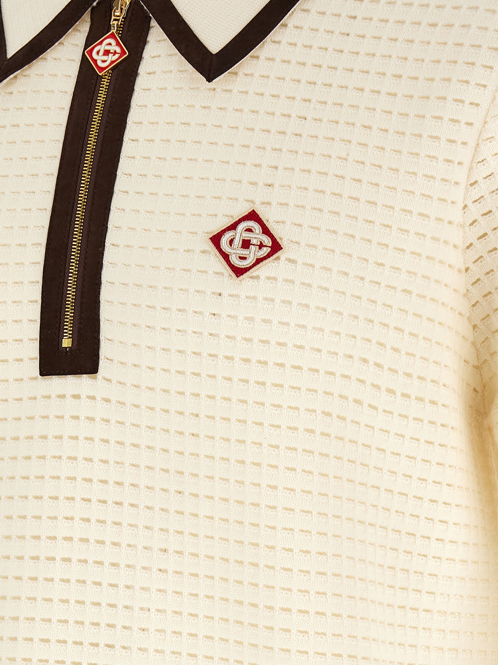 Casablanca Men 'Waffle Stitch' Knit Polo Shirt CASABLANCA