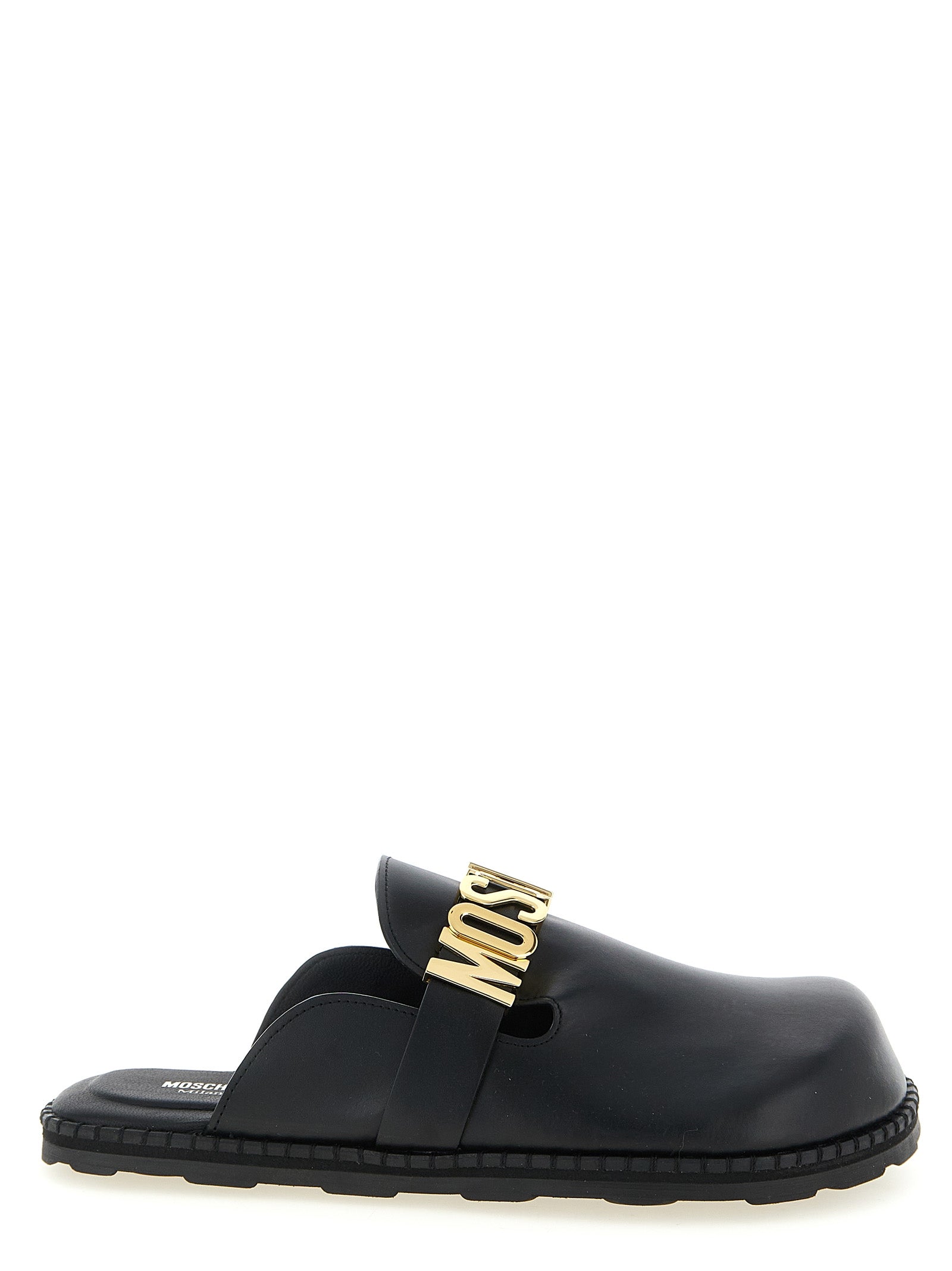 Moschino Men Leather Sabots MOSCHINO
