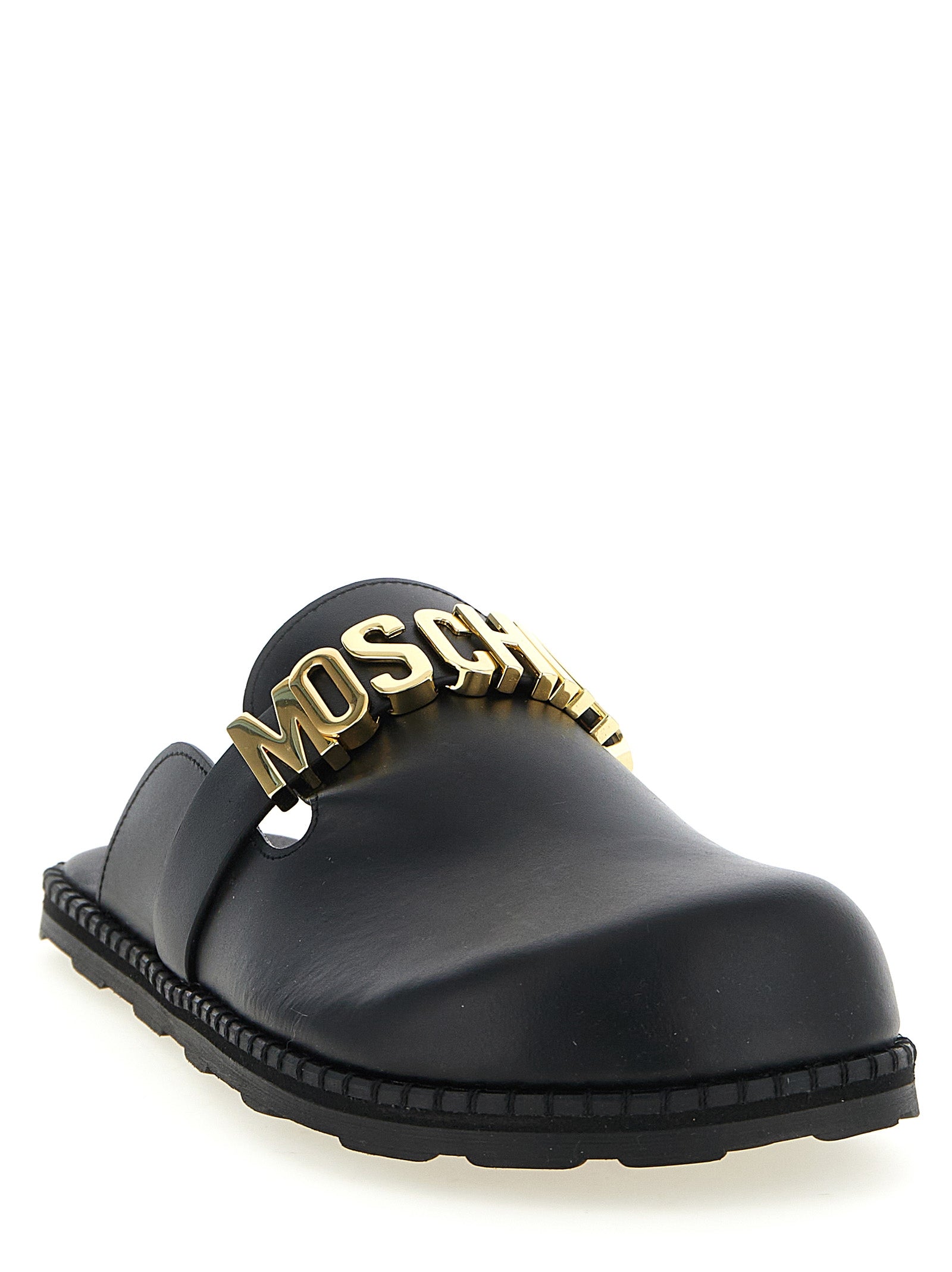 Moschino Men Leather Sabots MOSCHINO