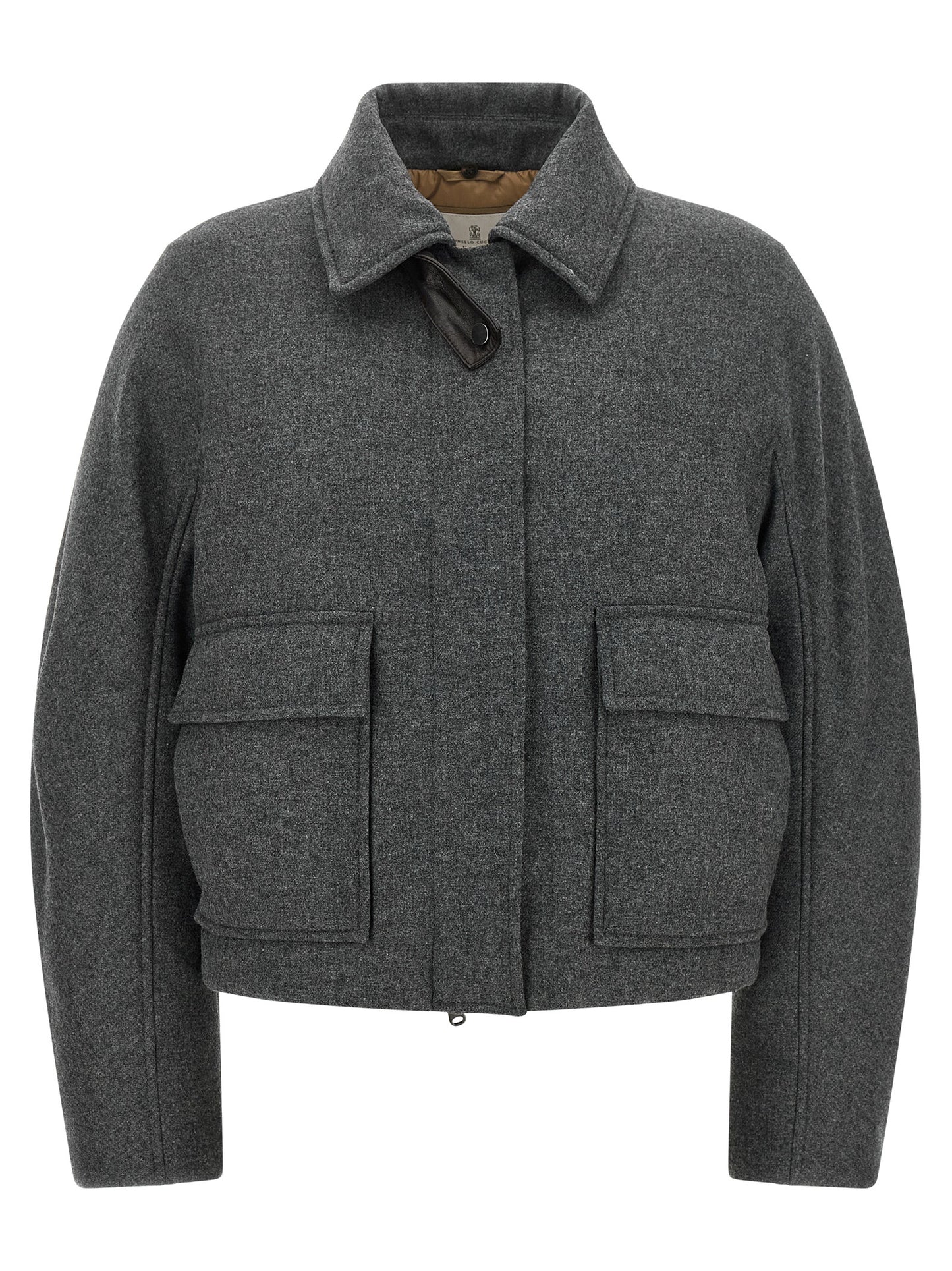 Brunello Cucinelli Women Shearling Collar Cropped Jacket BRUNELLO CUCINELLI