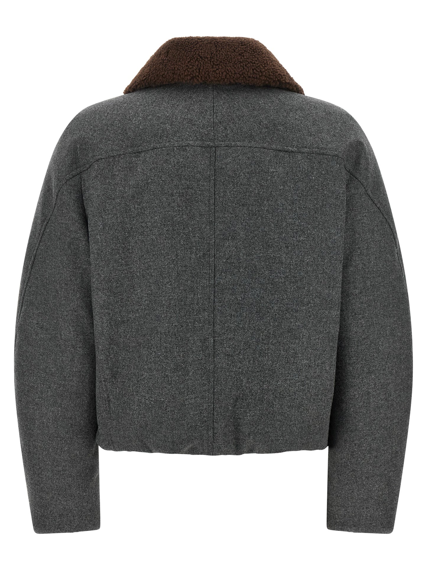 Brunello Cucinelli Women Shearling Collar Cropped Jacket BRUNELLO CUCINELLI