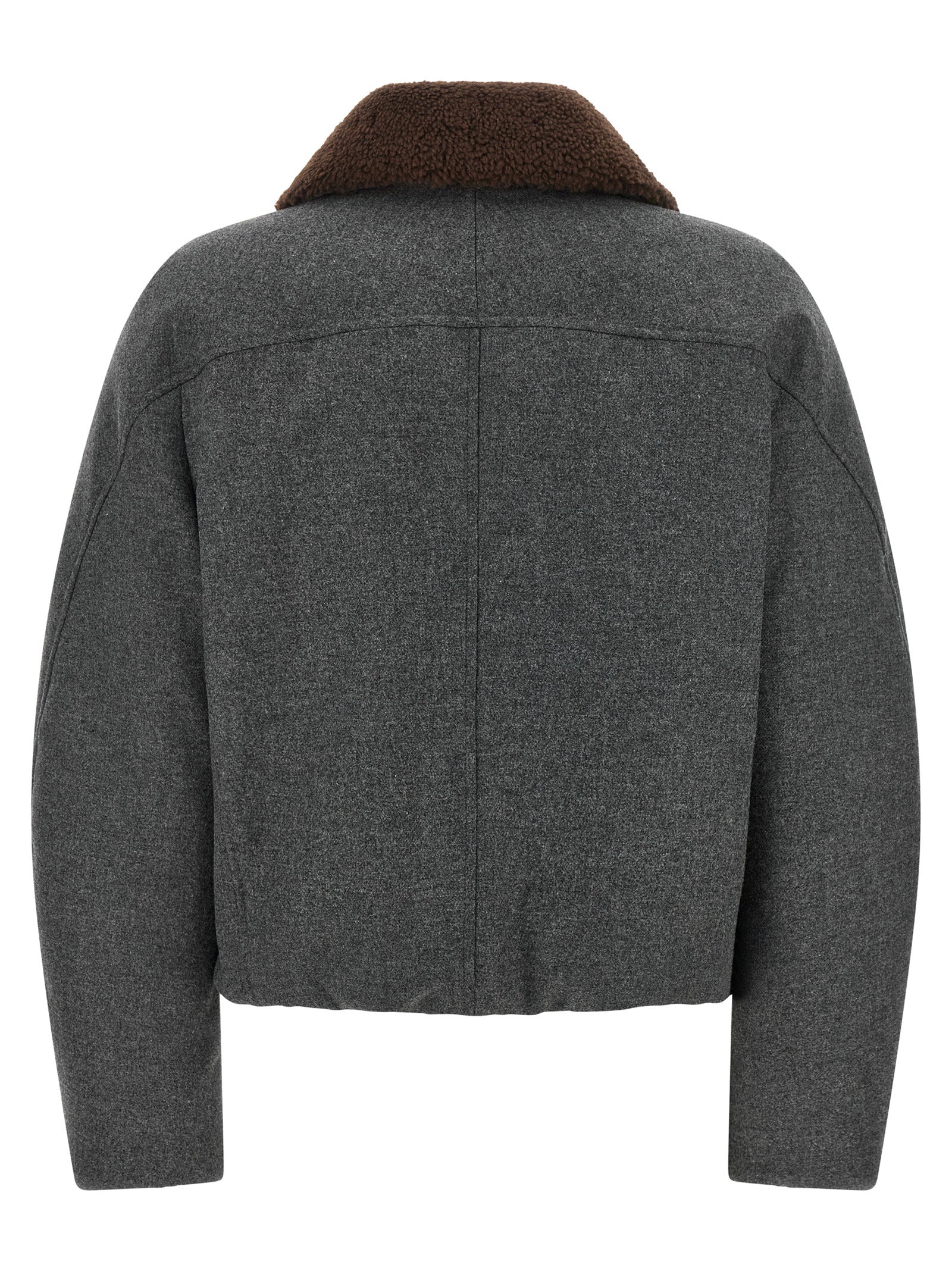 Brunello Cucinelli Women Shearling Collar Cropped Jacket BRUNELLO CUCINELLI