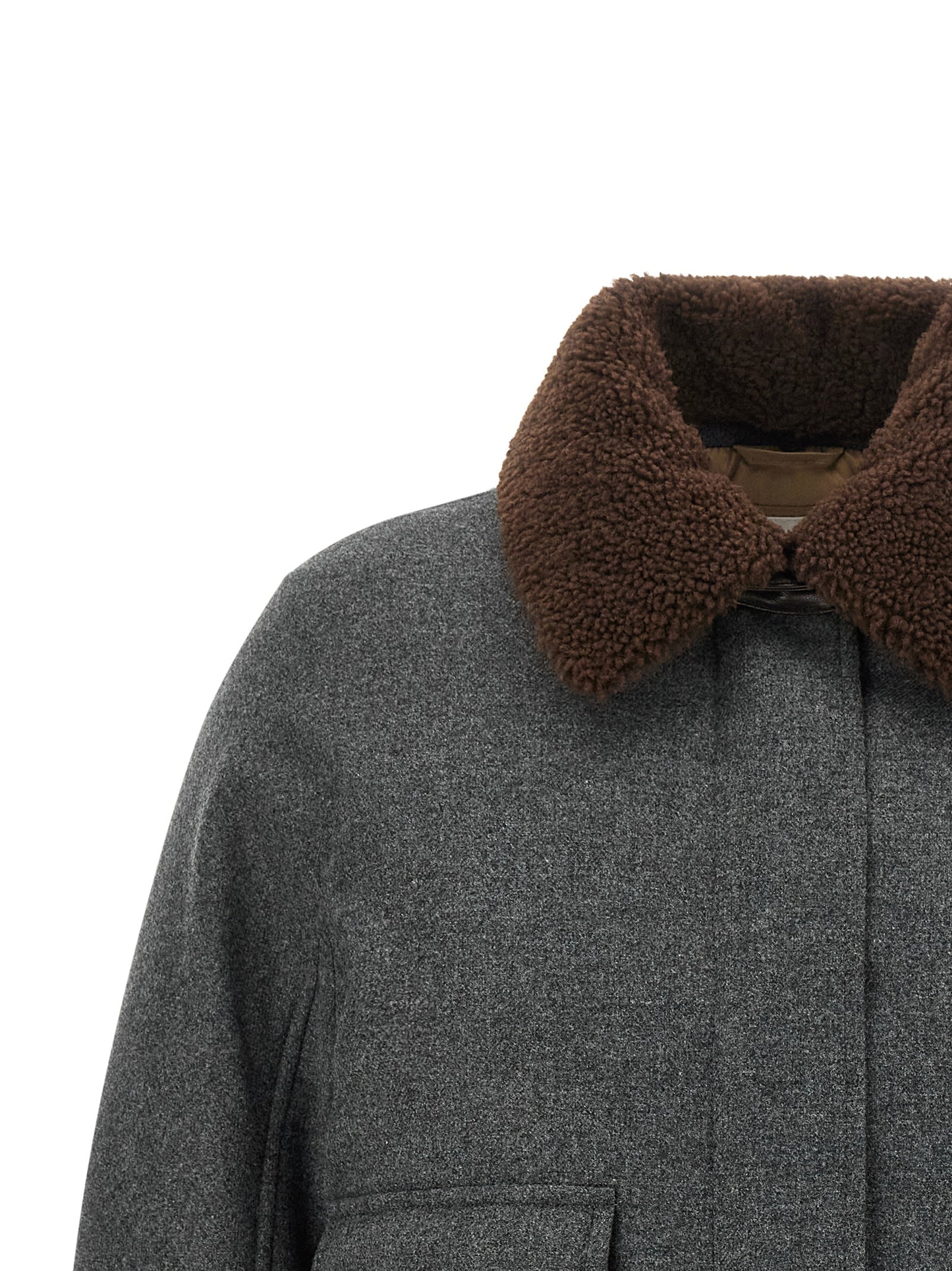 Brunello Cucinelli Women Shearling Collar Cropped Jacket BRUNELLO CUCINELLI