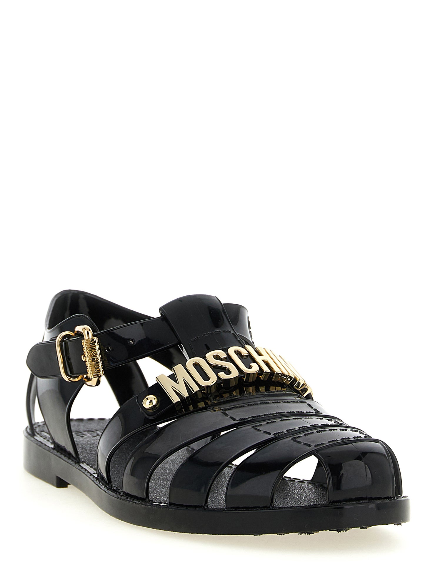 Moschino Men Jelly Sandals With Lettering Logo MOSCHINO