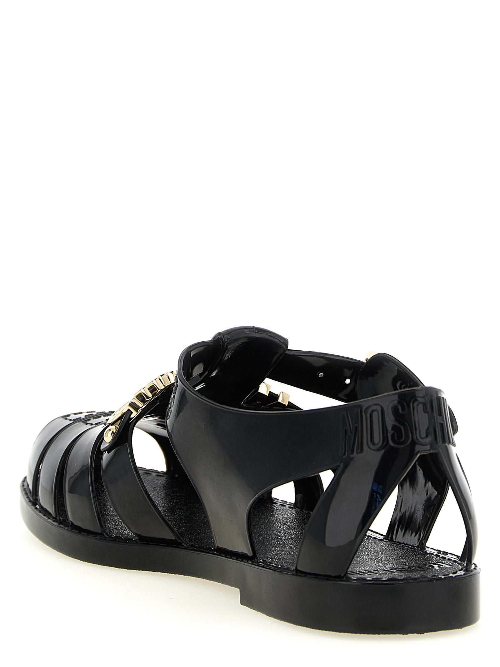 Moschino Men Jelly Sandals With Lettering Logo MOSCHINO
