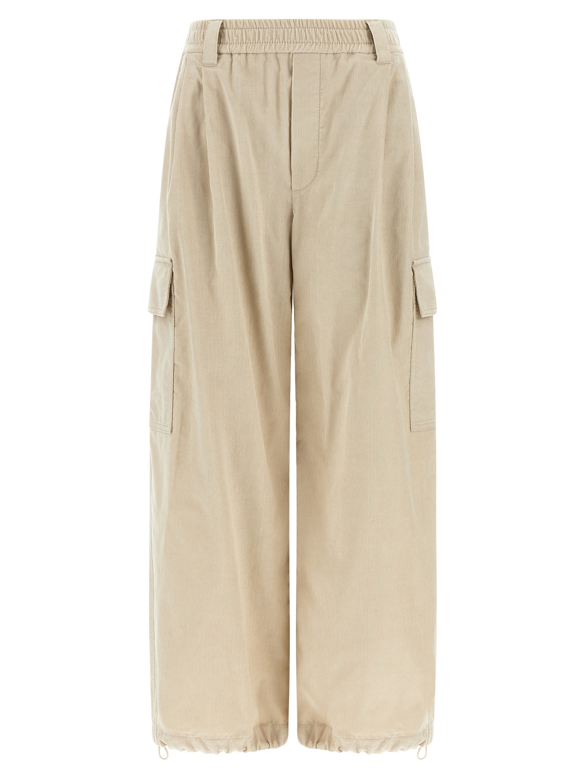 Brunello Cucinelli Women Beige 'Baggy Cargo' Pants BRUNELLO CUCINELLI