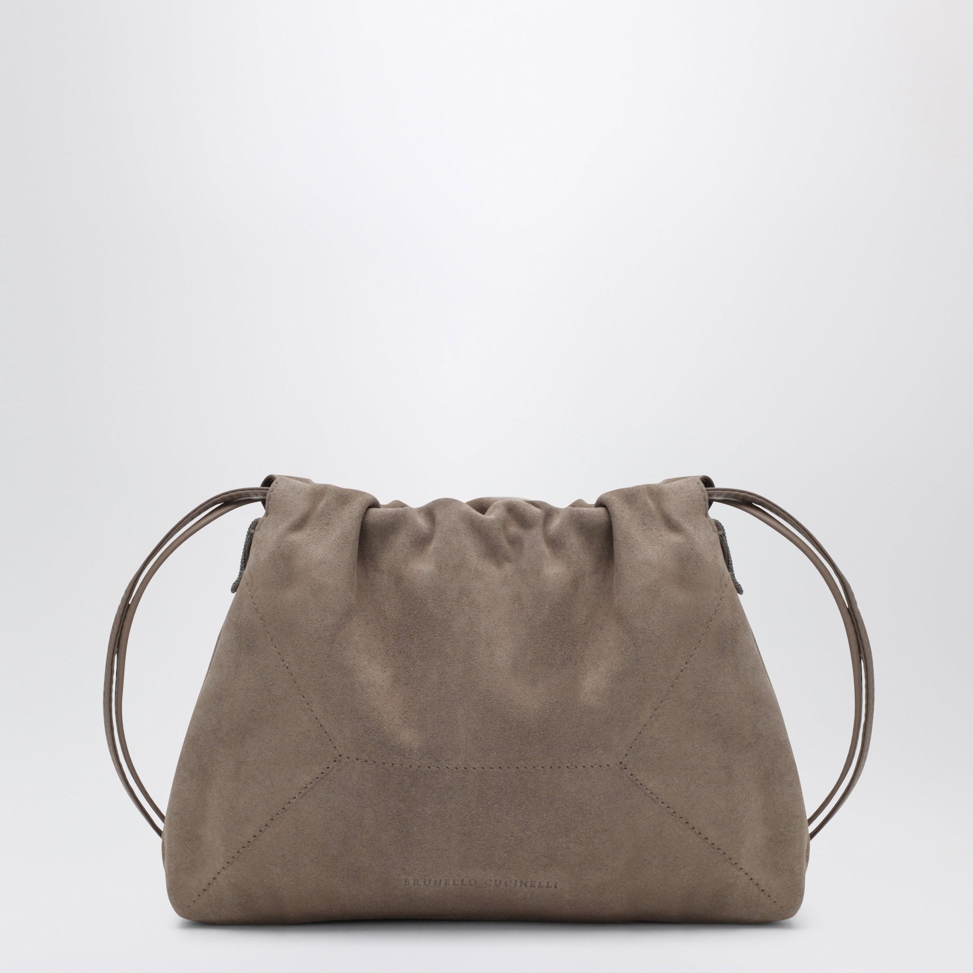 Brunello Cucinelli Bc Duo Pouch Brown Suede Bag With Monile Detail Women BRUNELLO CUCINELLI