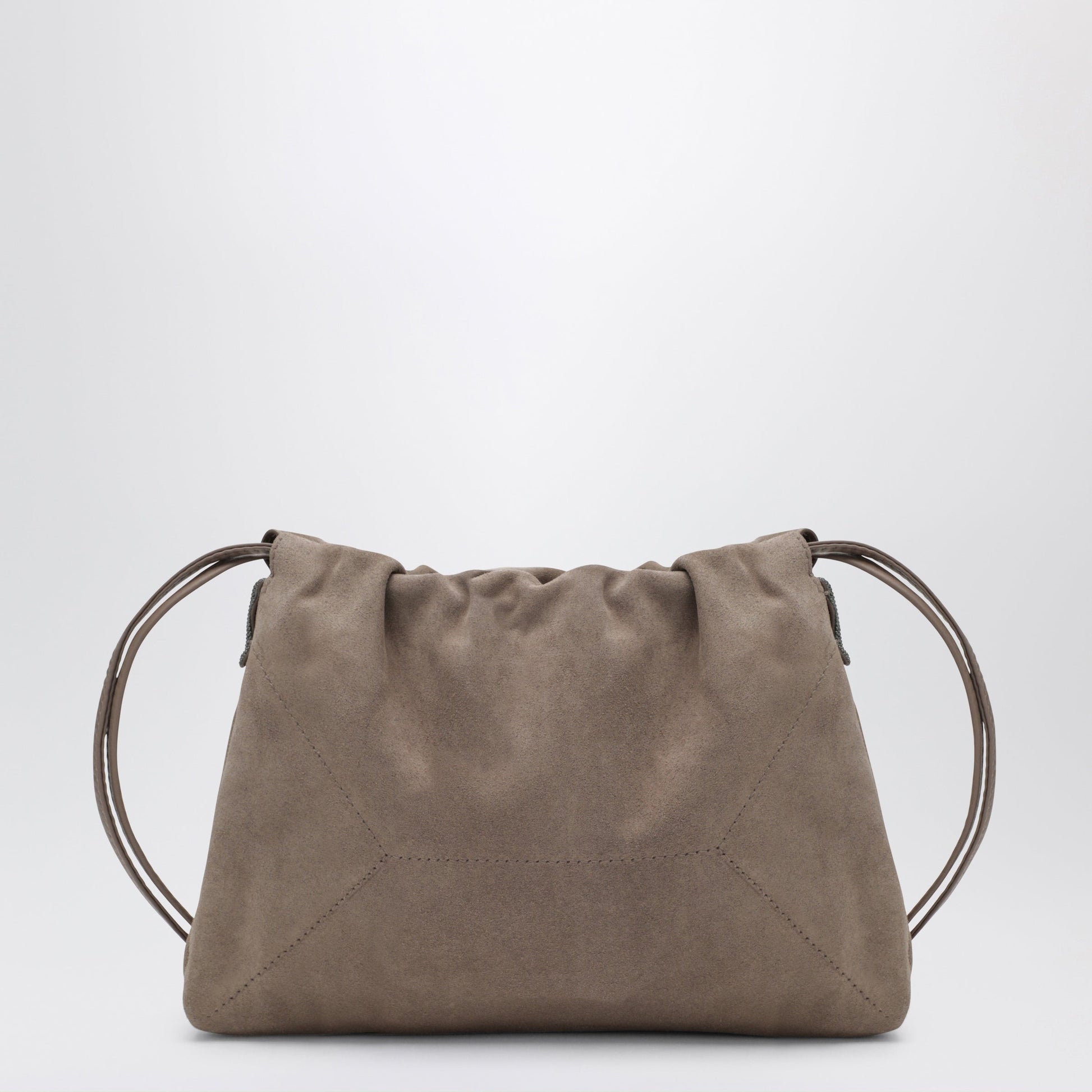 Brunello Cucinelli Bc Duo Pouch Brown Suede Bag With Monile Detail Women BRUNELLO CUCINELLI