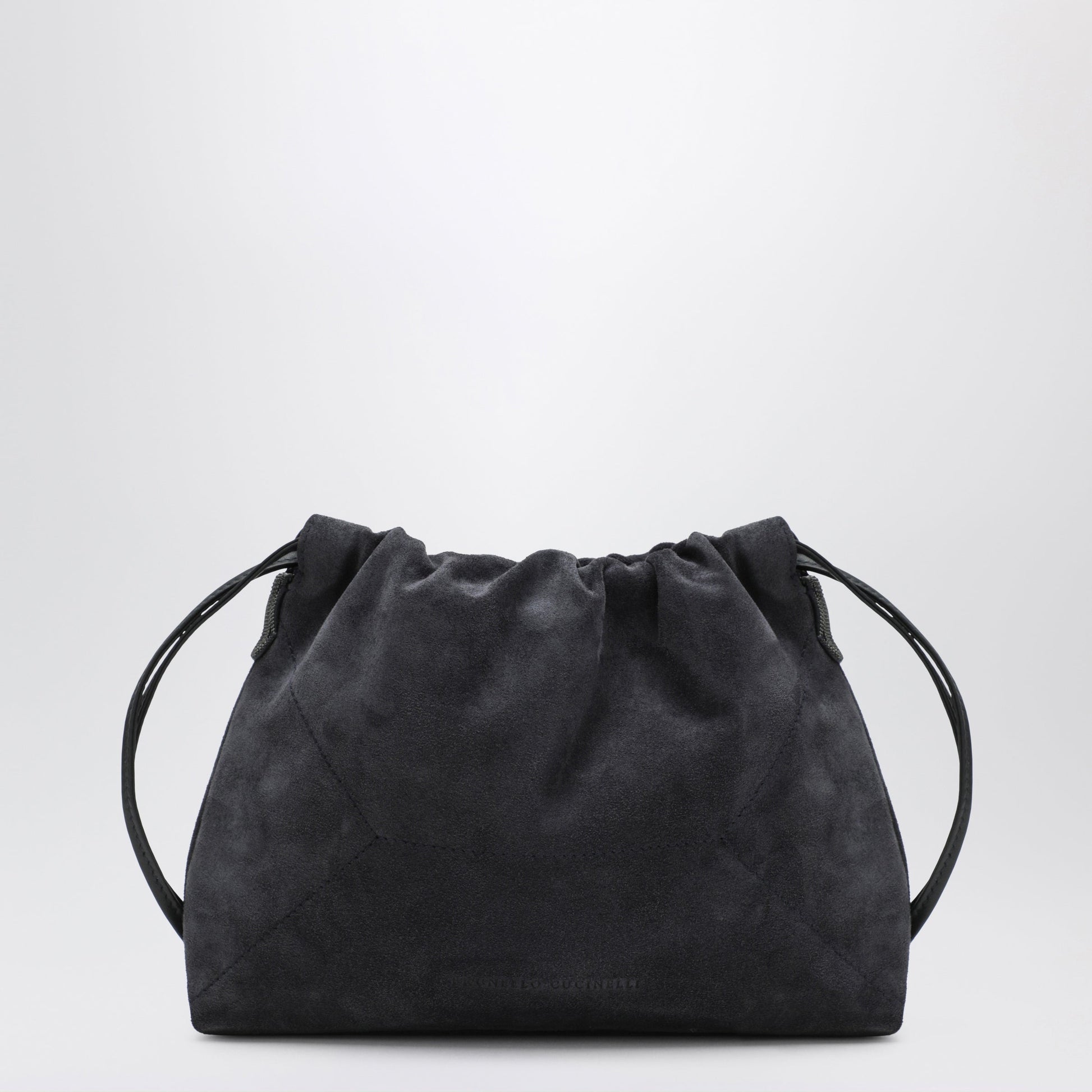 Brunello Cucinelli Bc Duo Pouch Midnight Blue Suede Bag With Monile Detail Women BRUNELLO CUCINELLI
