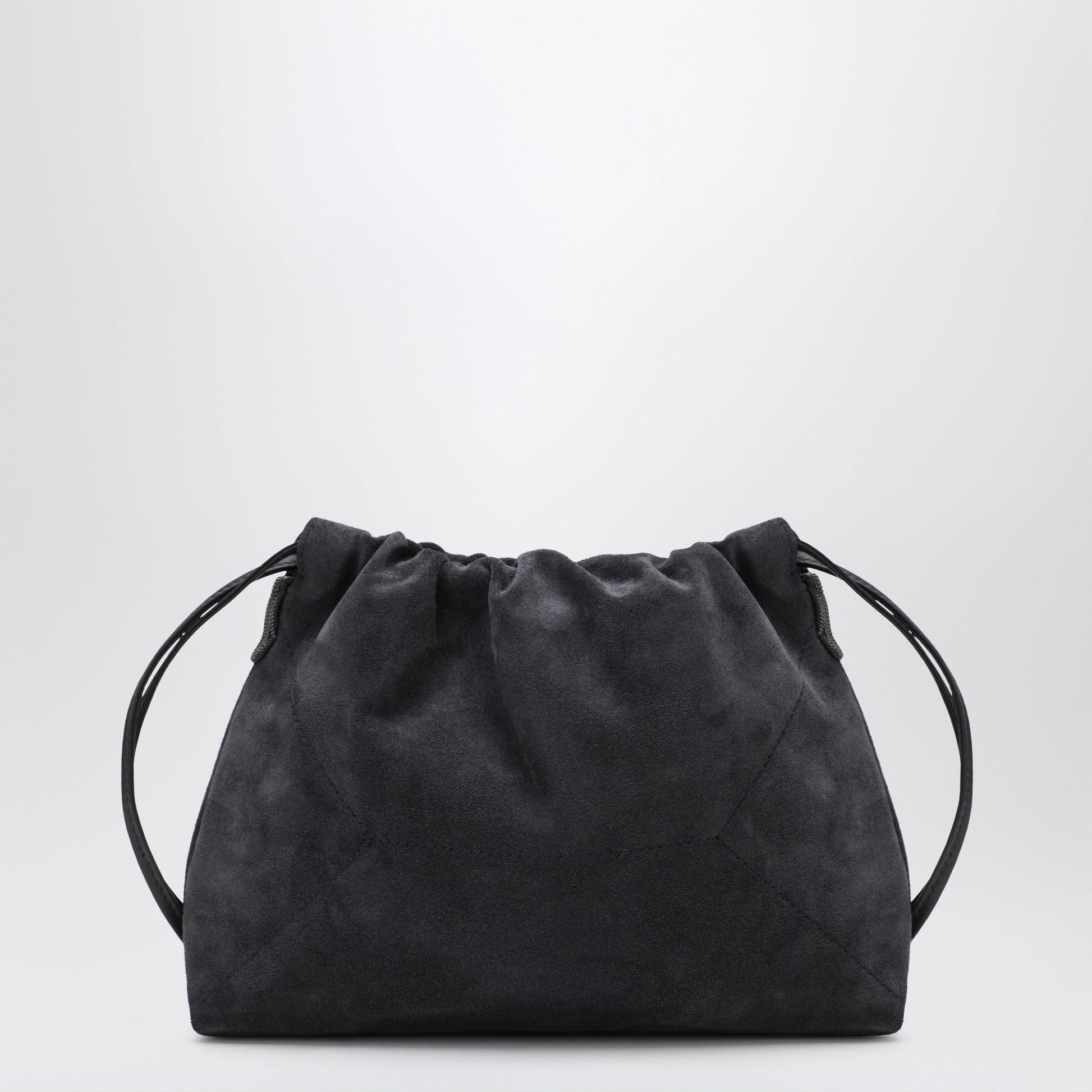 Brunello Cucinelli Bc Duo Pouch Midnight Blue Suede Bag With Monile Detail Women BRUNELLO CUCINELLI