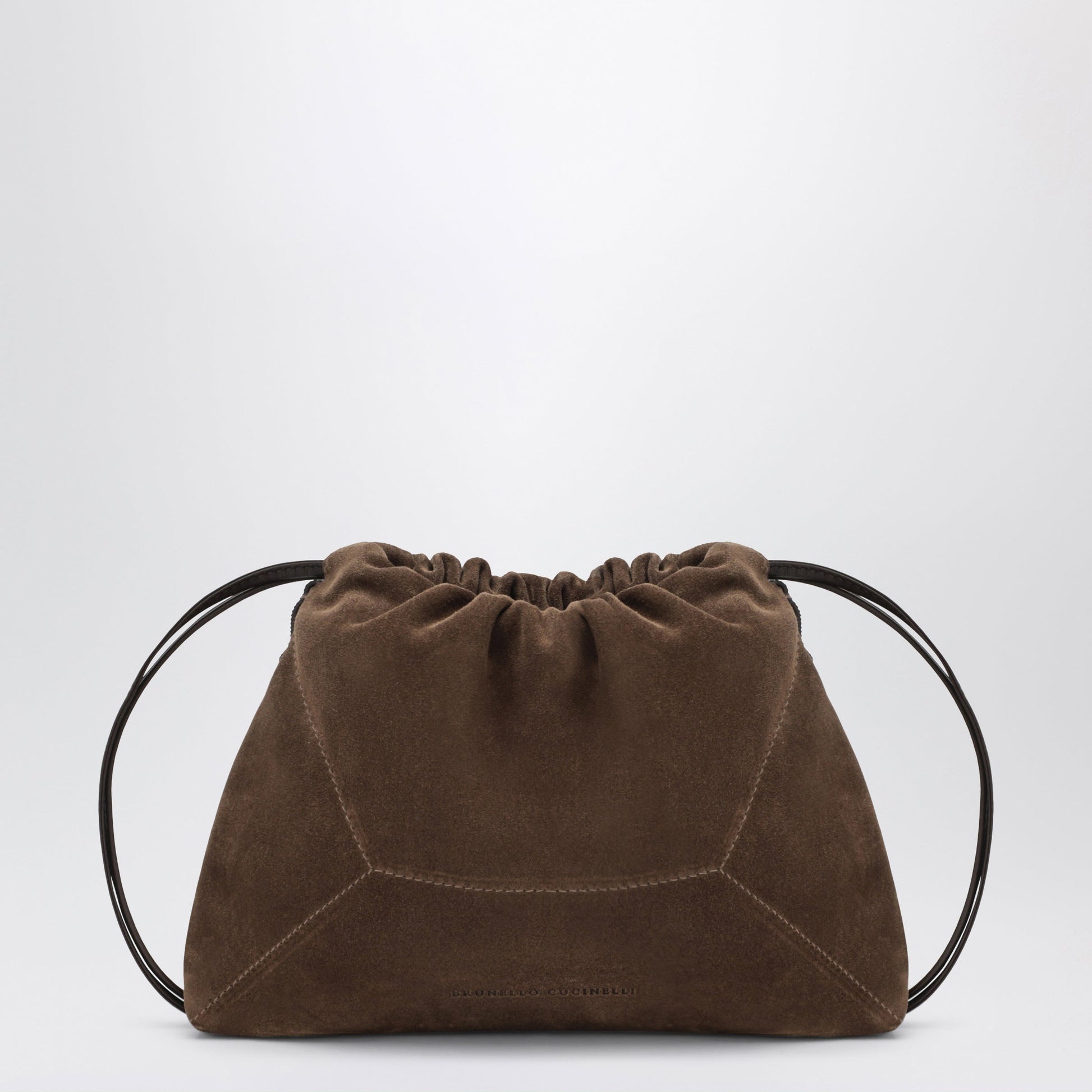 Brunello Cucinelli Caramel Suede Bc Duo Pouch Bag With Monile Women BRUNELLO CUCINELLI