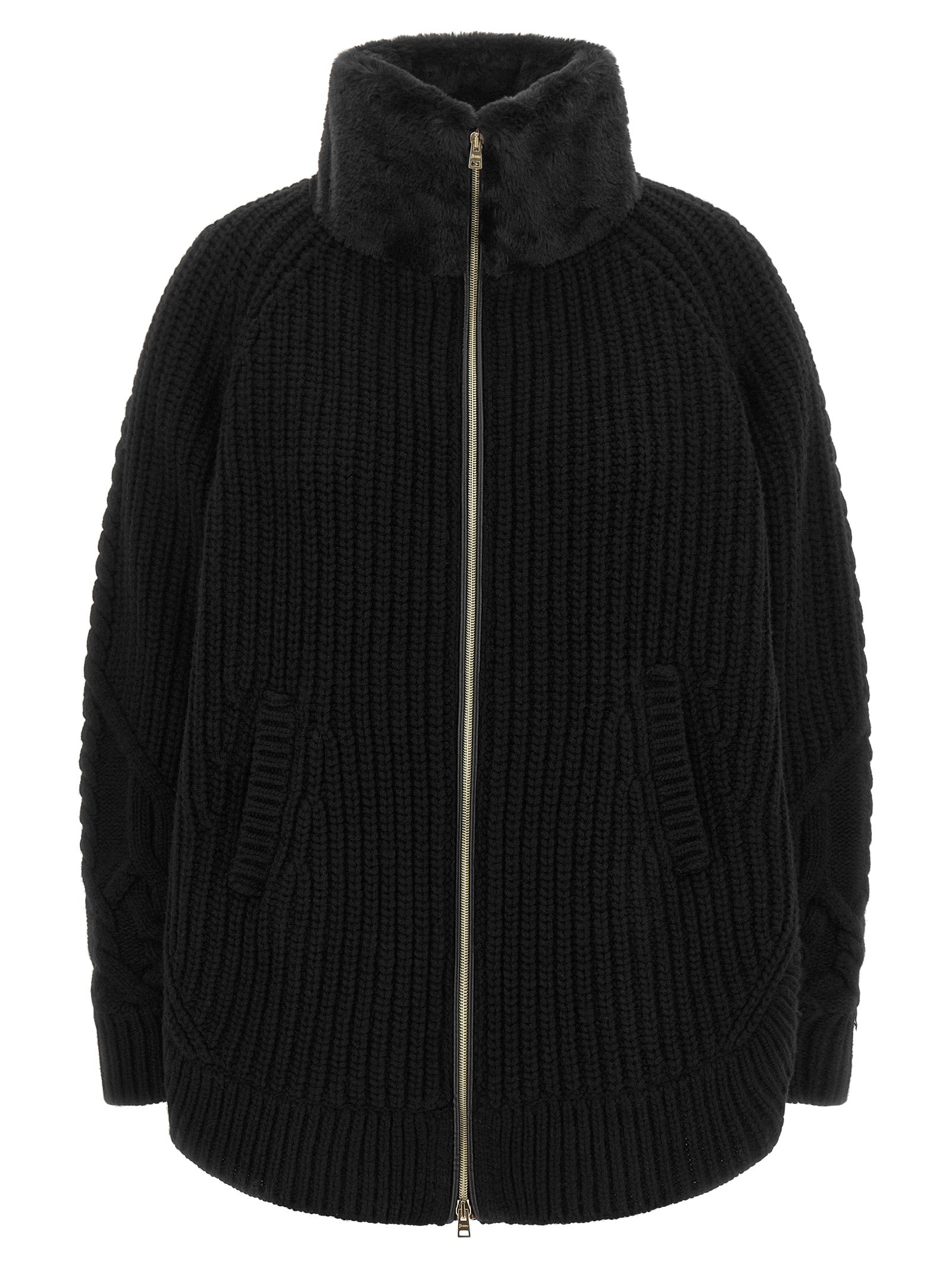 Herno Women Cardigan With Fur Insert HERNO