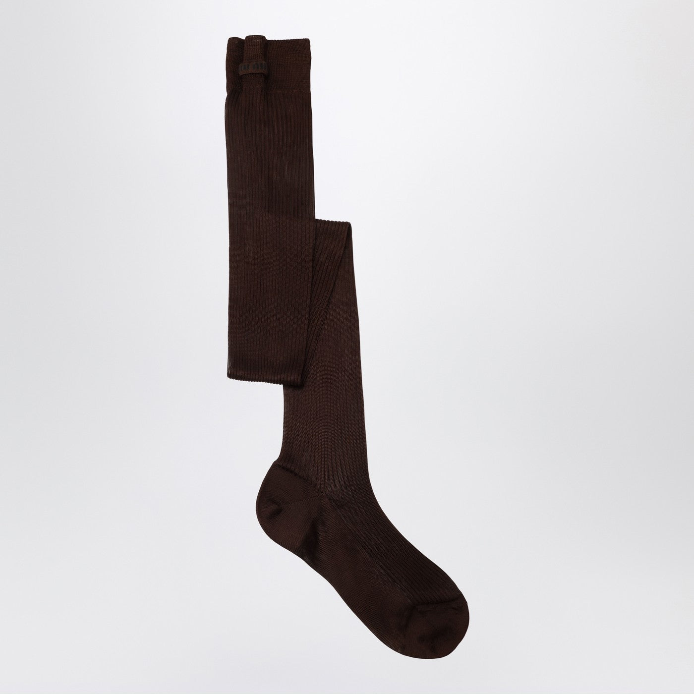 Miu Miu Cocoa-Coloured Silk-Blend Socks Women MIU MIU