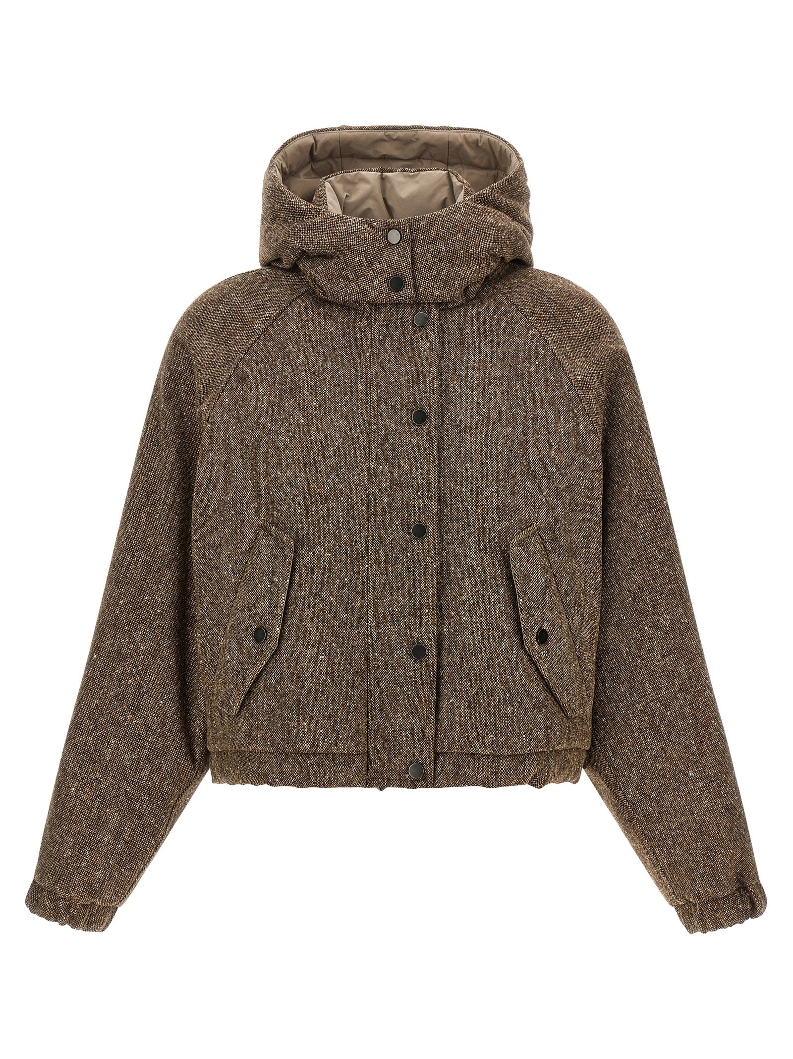 Brunello Cucinelli Women Donegal Tweed Down Jacket BRUNELLO CUCINELLI